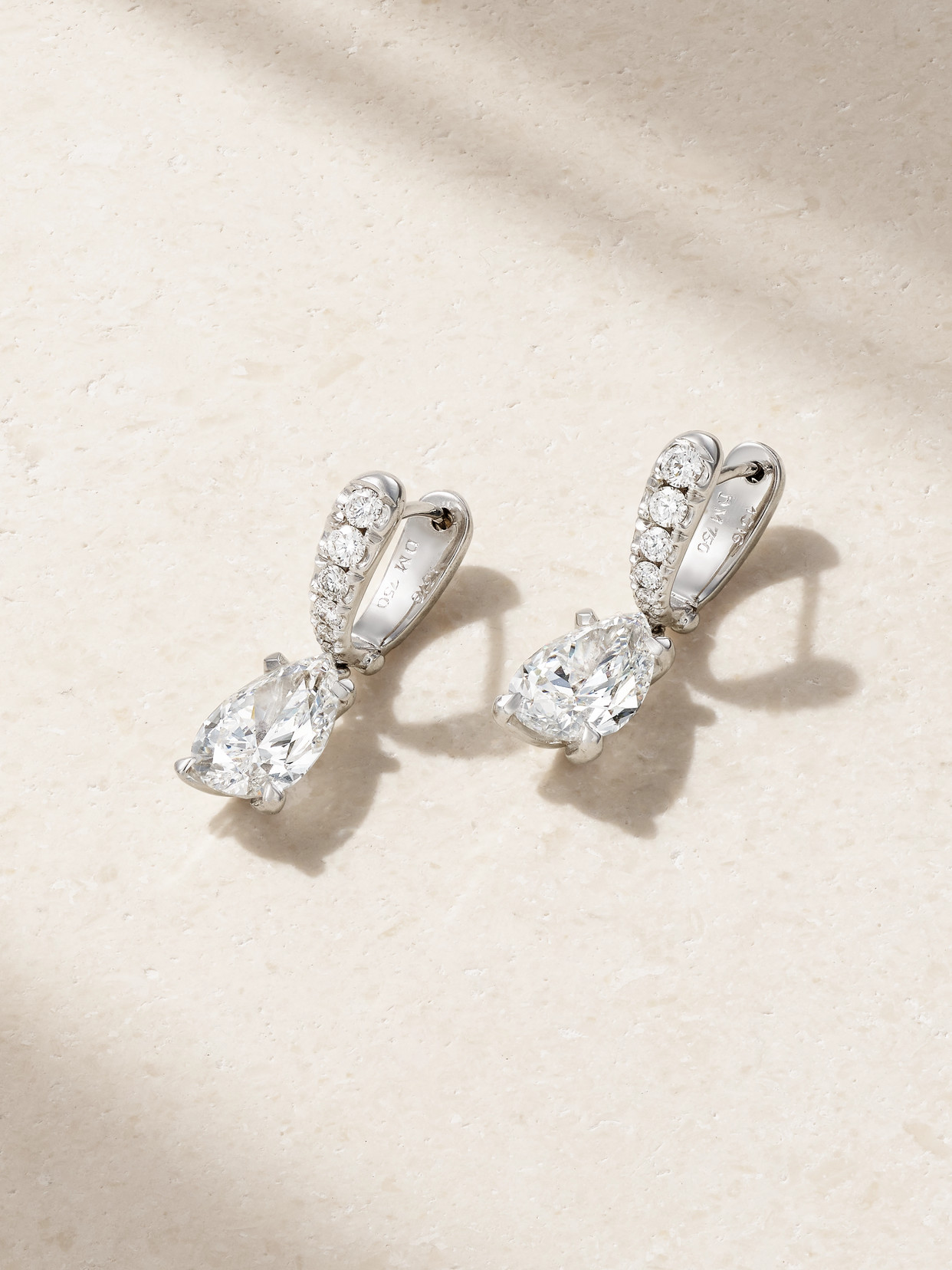 David Morris 18-karat White Gold Diamond Hoop Earrings In Metallic
