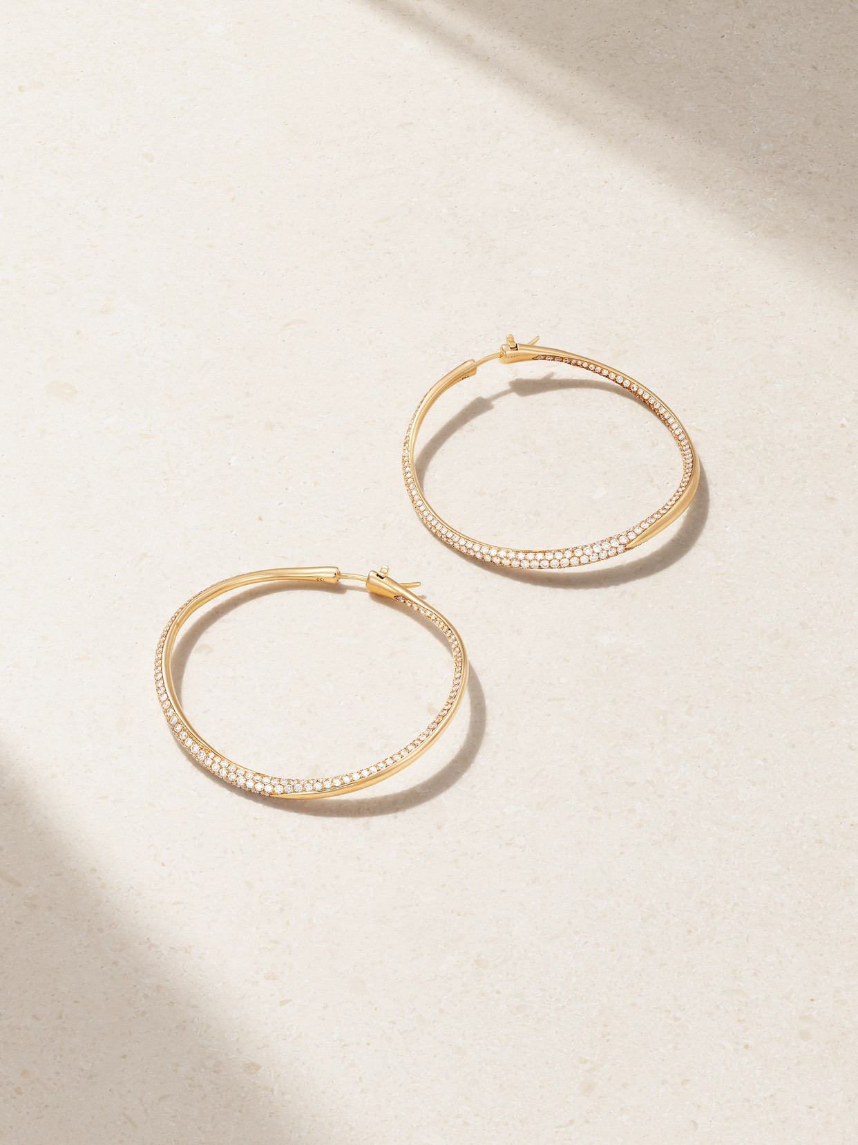 David Morris 18-karat Rose Gold Diamond Hoop Earrings