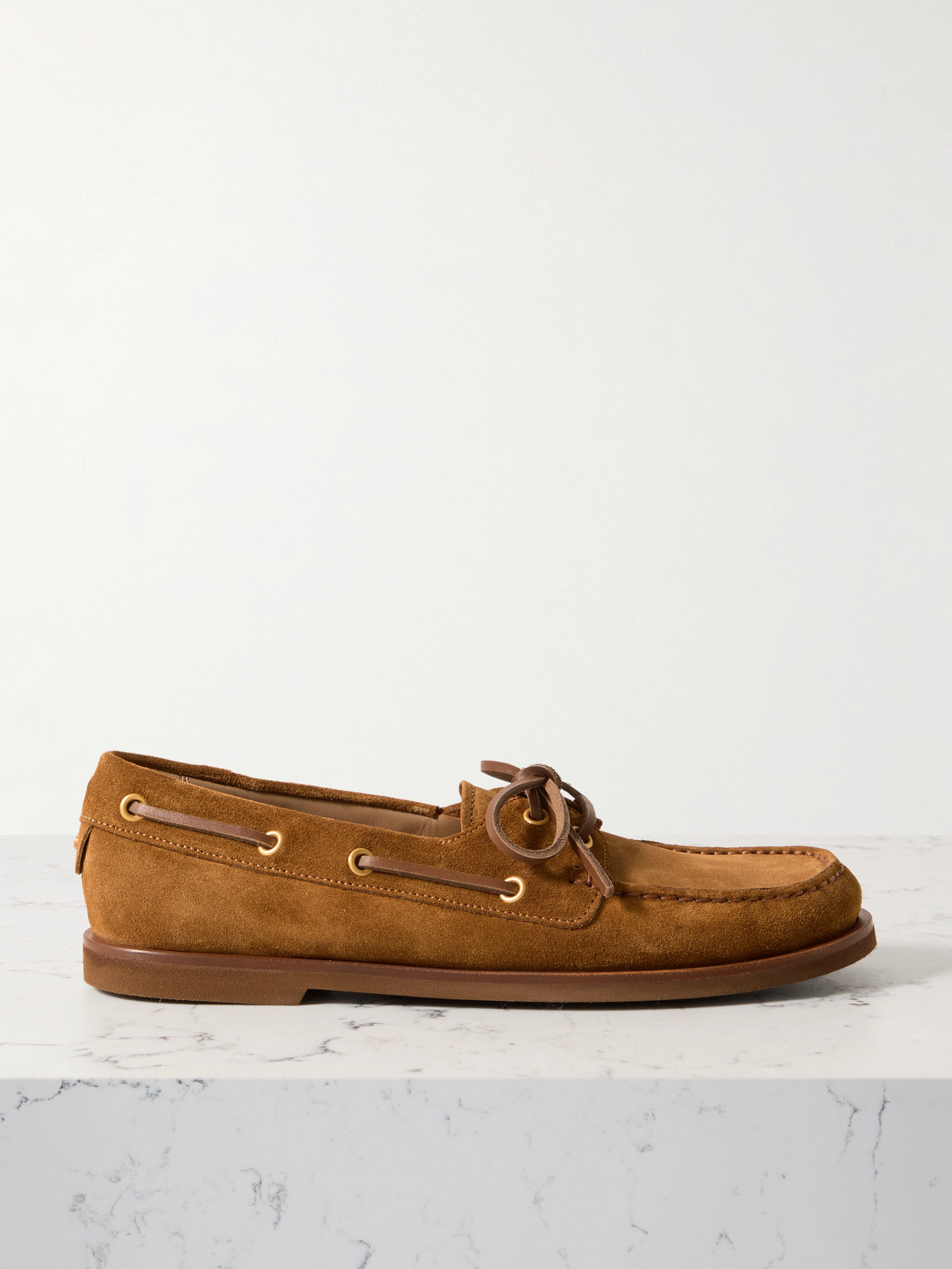Gianvito Rossi - Vandée Suede Boat Shoes - Brown