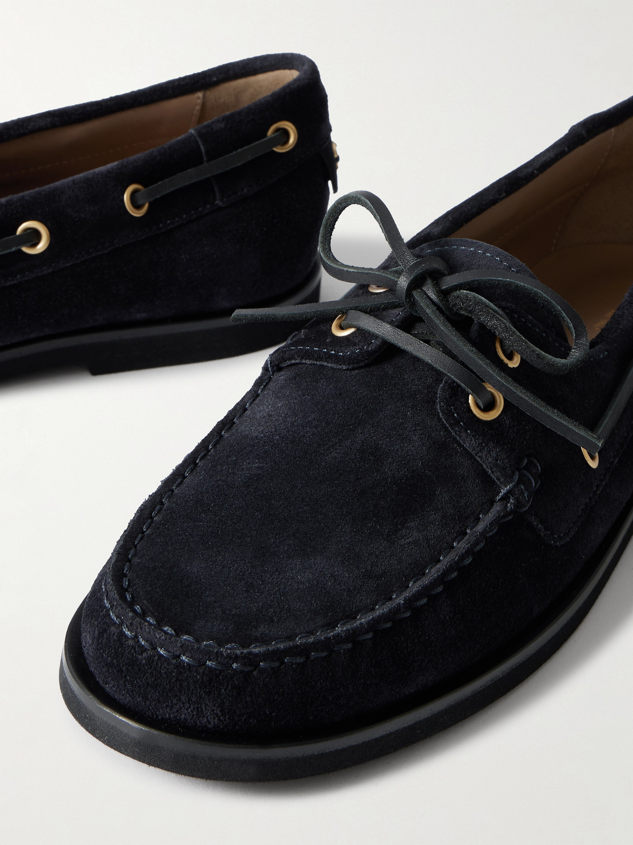 Gianvito Rossi Suede Boat Shoes In Blue