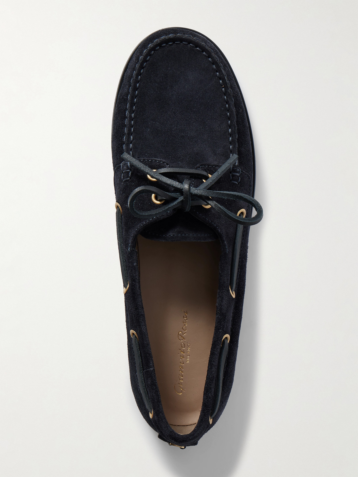Gianvito Rossi Suede Boat Shoes In Blue