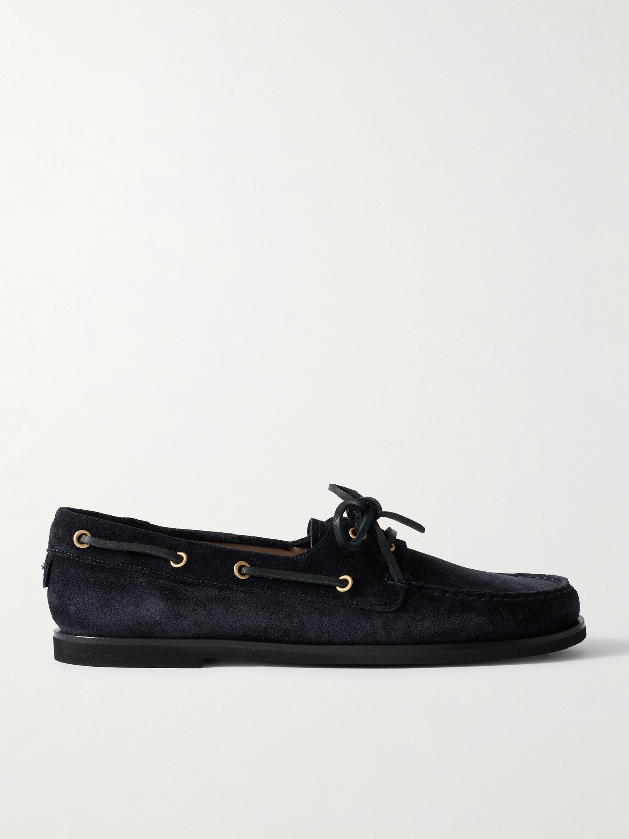 Gianvito Rossi Suede Boat Shoes In Blue