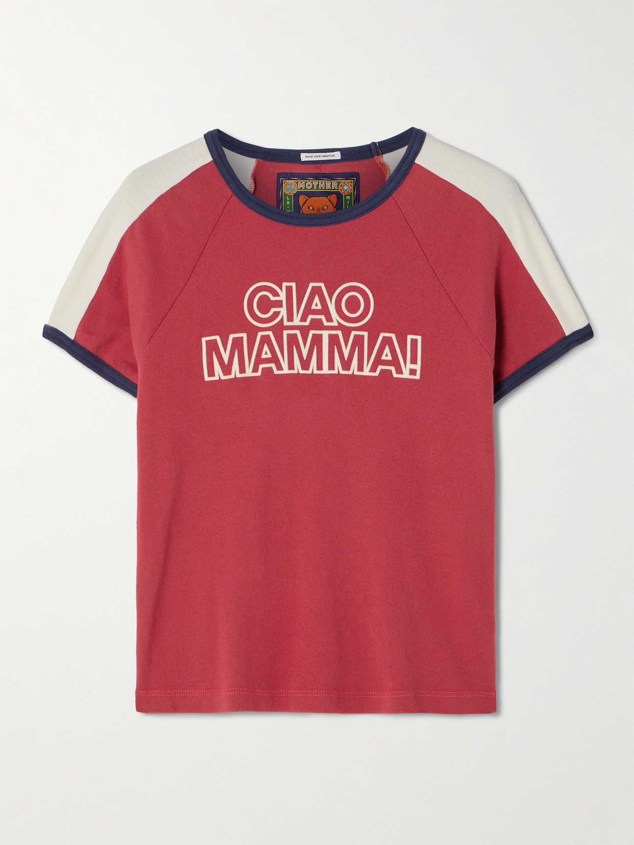 Mother La Doublej X The Itty Bitty Concert Racer Ciao Mamma T-shirt In Red