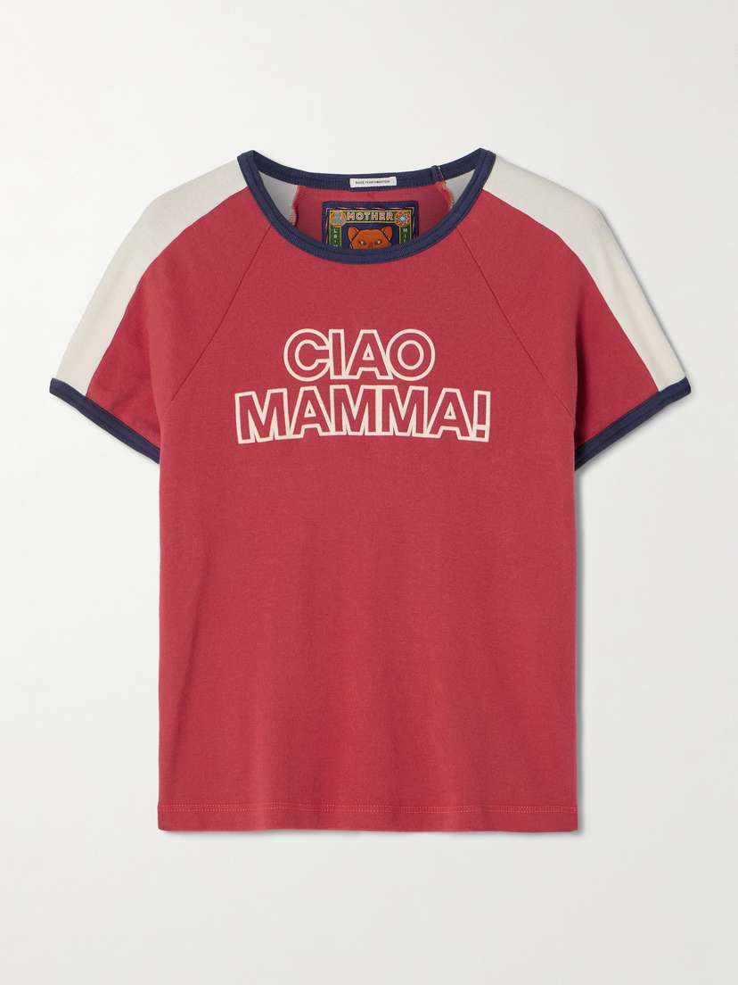 Mother + La Doublej The Itty Bitty Printed Cotton-jersey T-shirt