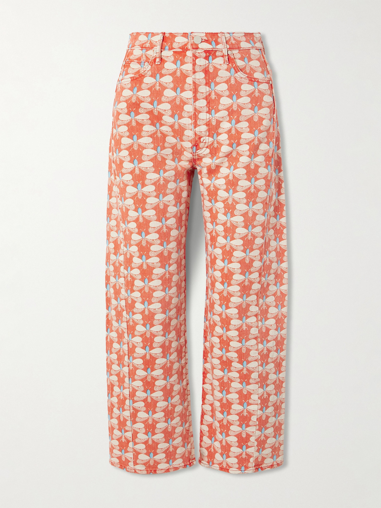 Mother La Doublej X The Half Pipe Ankle Pull My Petaltail Pants In Orange