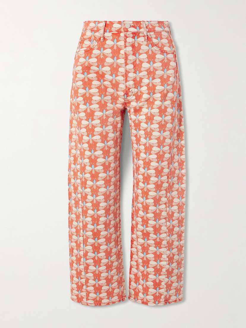 Mother + La Doublej The Half-pipe Ankle Printed High-rise Wide-leg Jeans