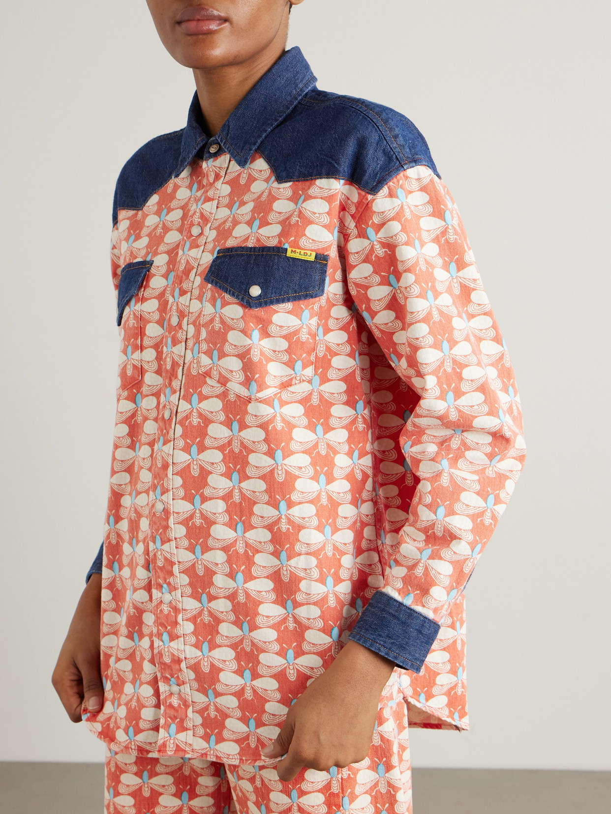 Mother La Doublej X The Tycoon Pull My Petaltail Shirt In Orange