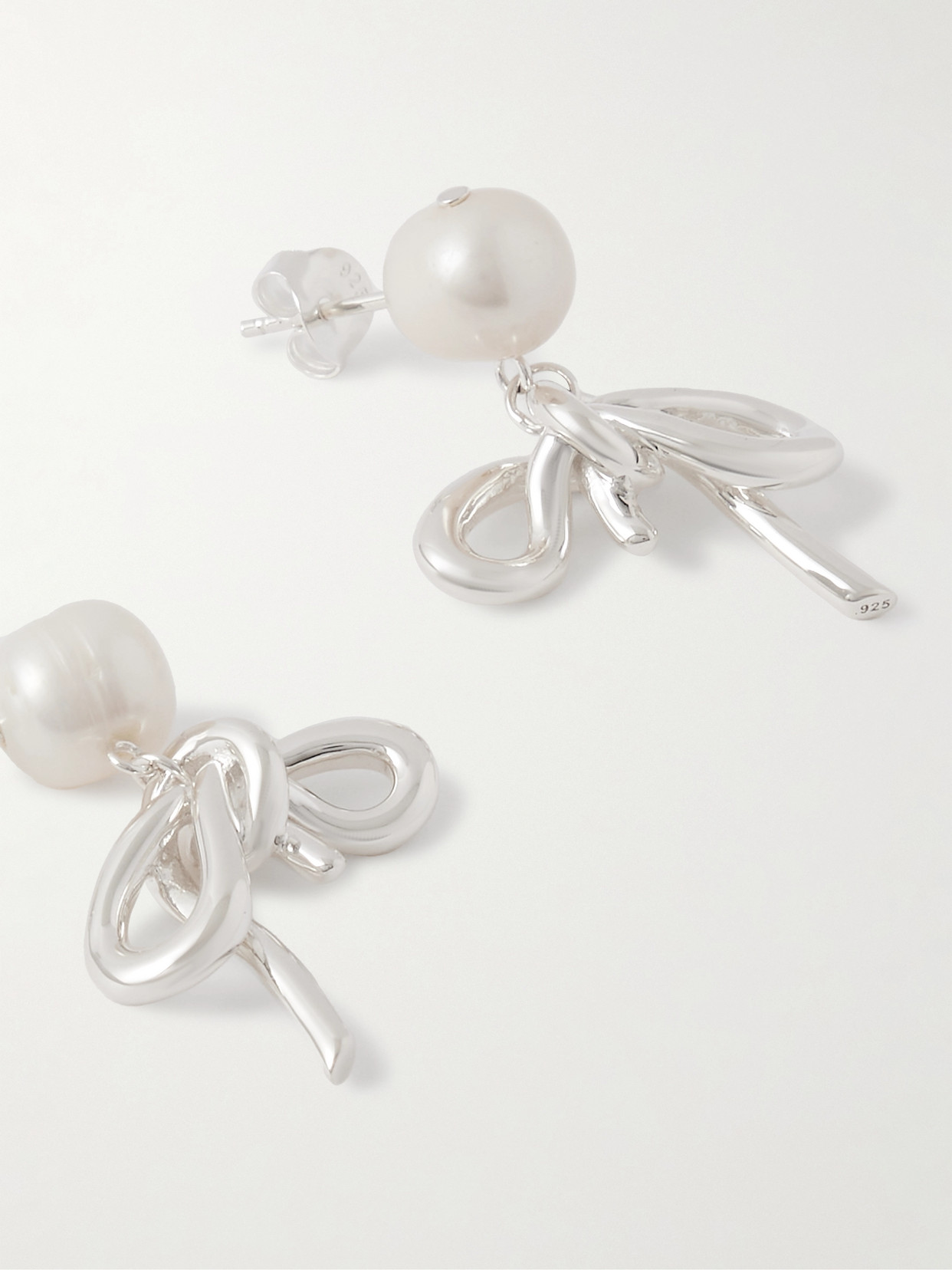 Completedworks Once In A Blue Moon Recycled Silver Pearl Earrings In Silver