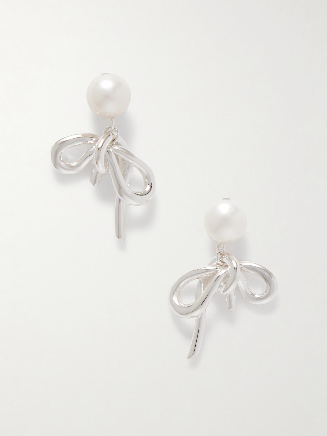 Completedworks - Once In A Blue Moon Recycled Silver Pearl Earrings - One size
