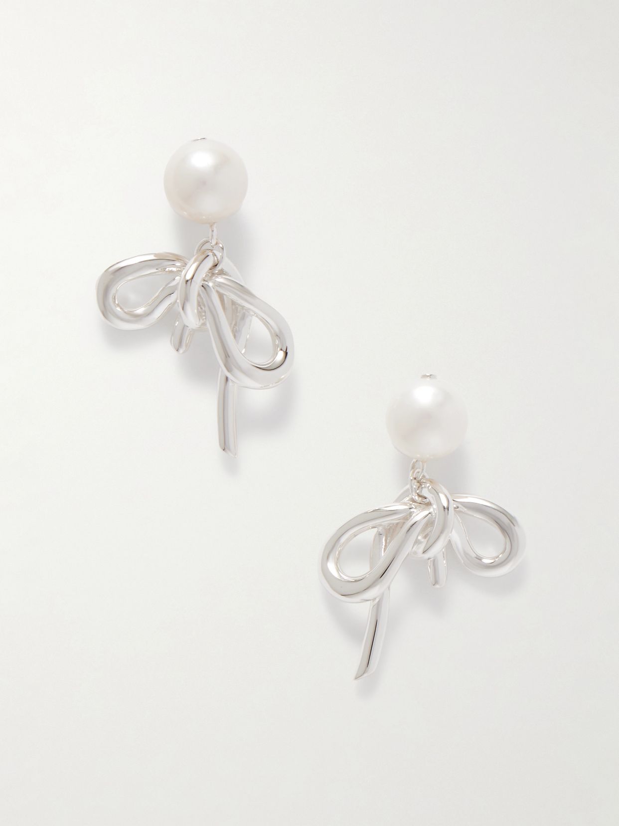 Once in a Blue Moon recycled silver pearl earrings