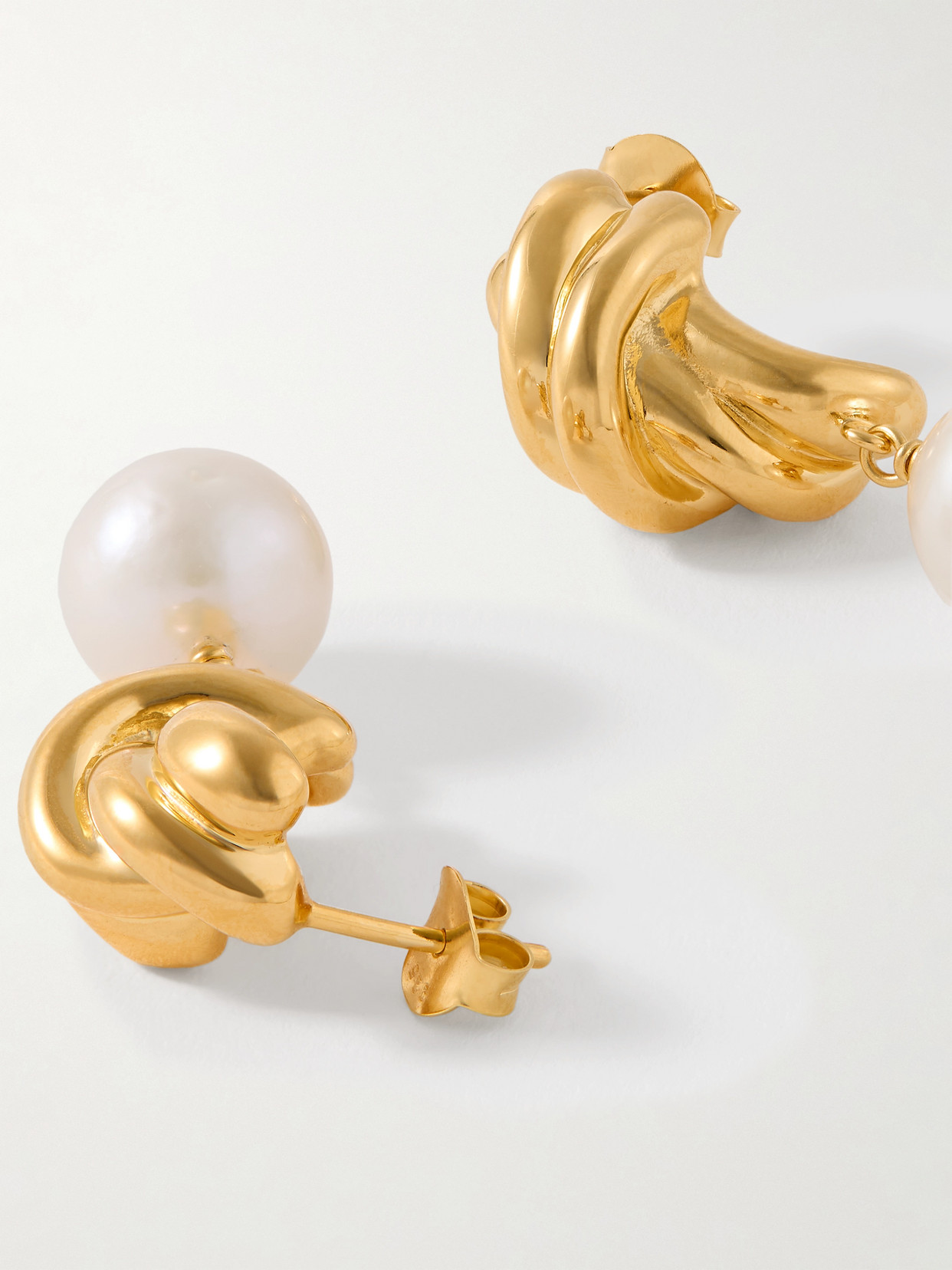 Completedworks Knotted Pearl-pendant Earrings In Gold