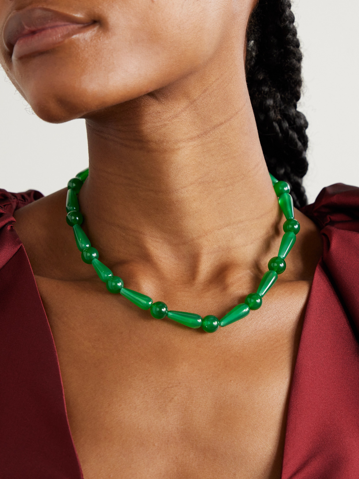 Completedworks The Depths Of Time Recycled Gold Vermeil Chalcedony Necklace In Green