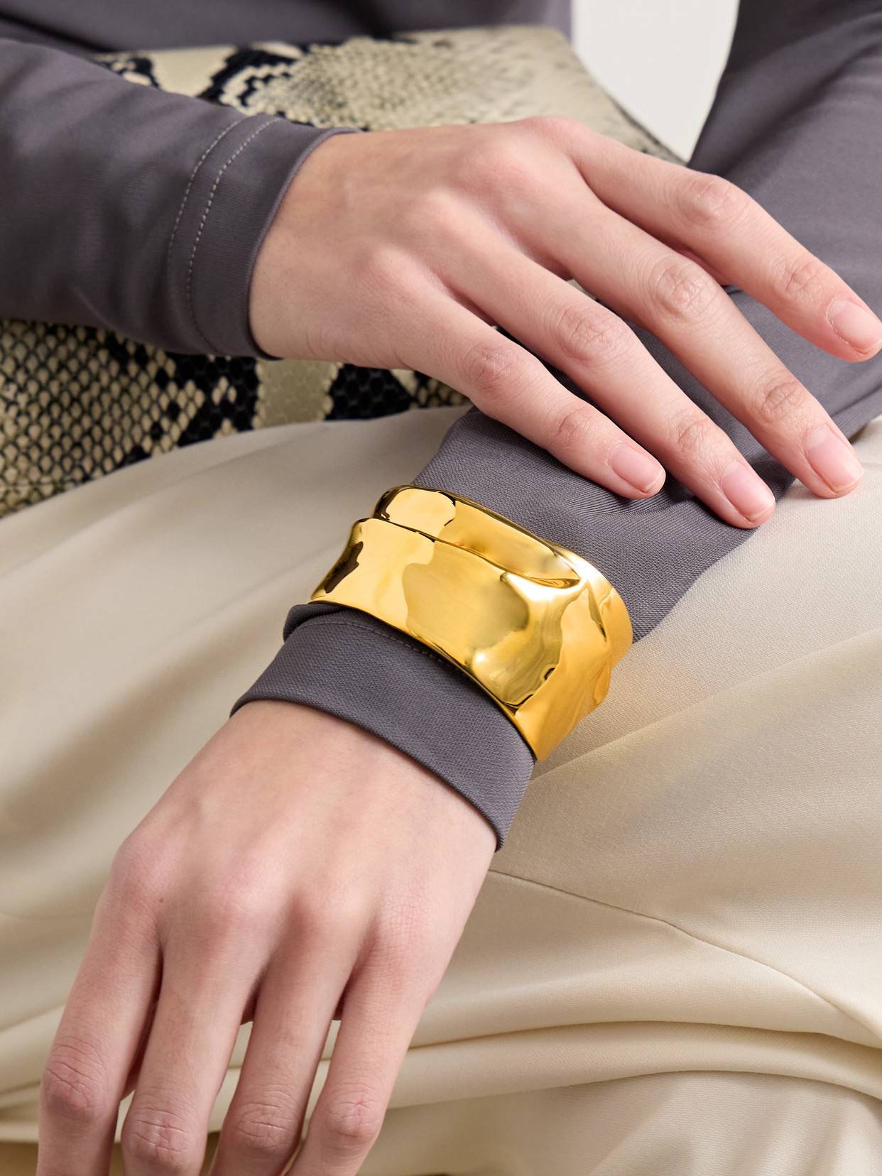 Completedworks Ridge Gold-plated Cuff In Gold