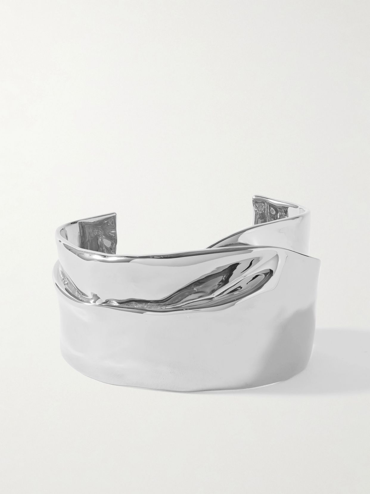Ridge silver-plated cuff