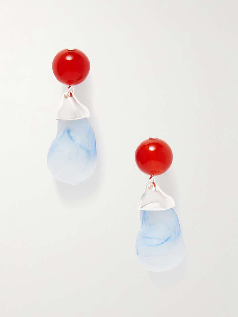 Completedworks Recycled Silver, Resin And Agate Earrings