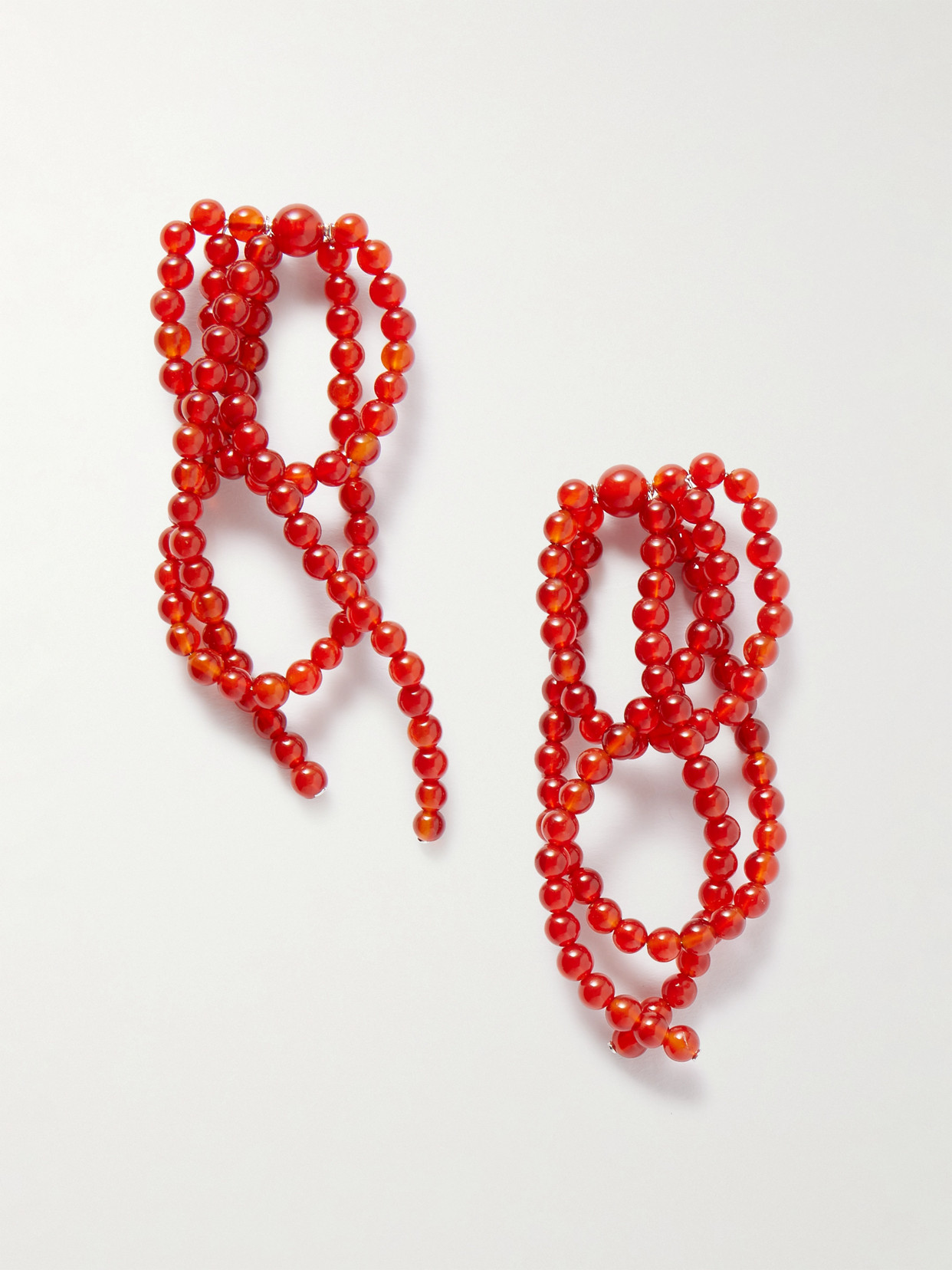 Completedworks Recycled Silver Agate Beaded Earrings In Red