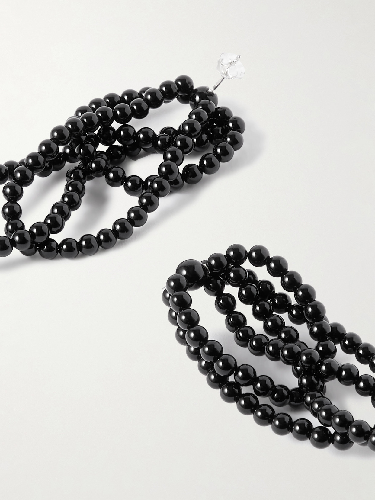 Completedworks Recycled Silver Onyx Beaded Earrings In Black