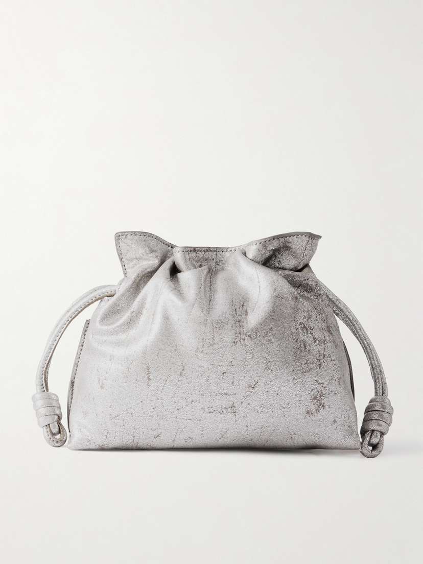 Loewe Flamenco Mini Metallic Textured-leather Clutch