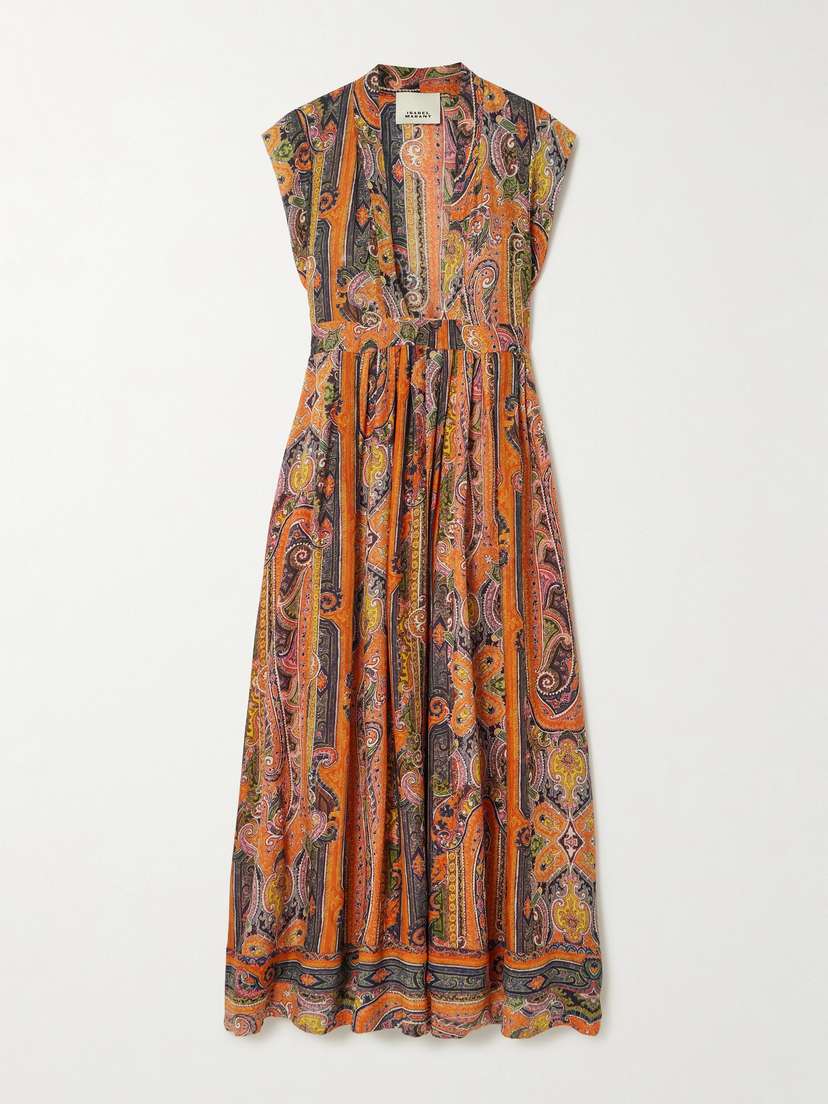Isabel Marant Melissa Belted Paisley-print Silk Maxi Dress