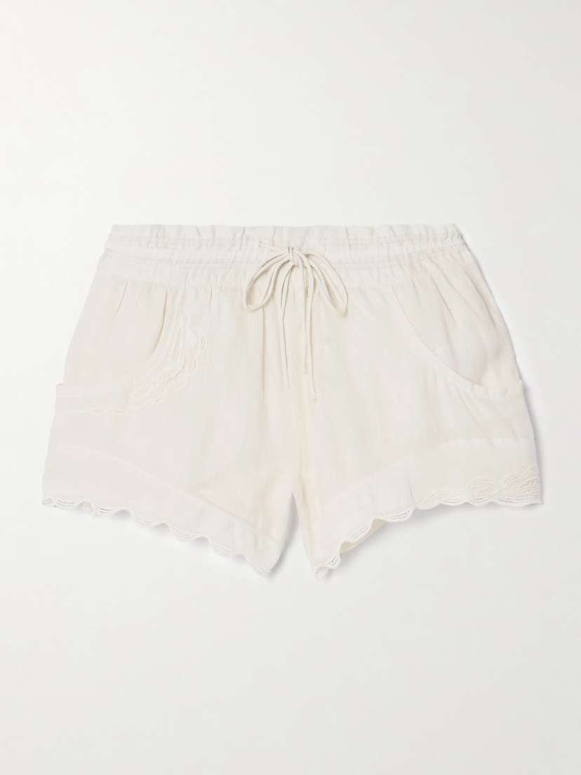 Isabel Marant Lola Embroidered Ramie Shorts