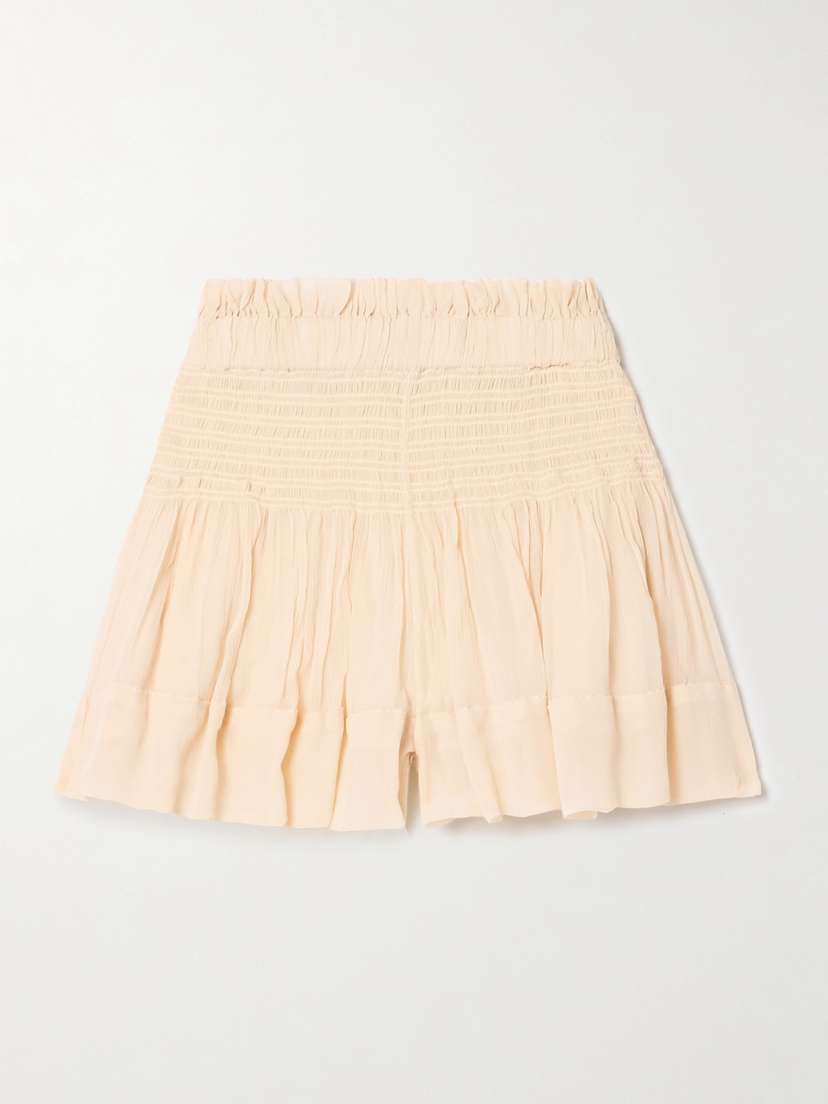 Isabel Marant Maelly Shirred Silk-crepon Shorts