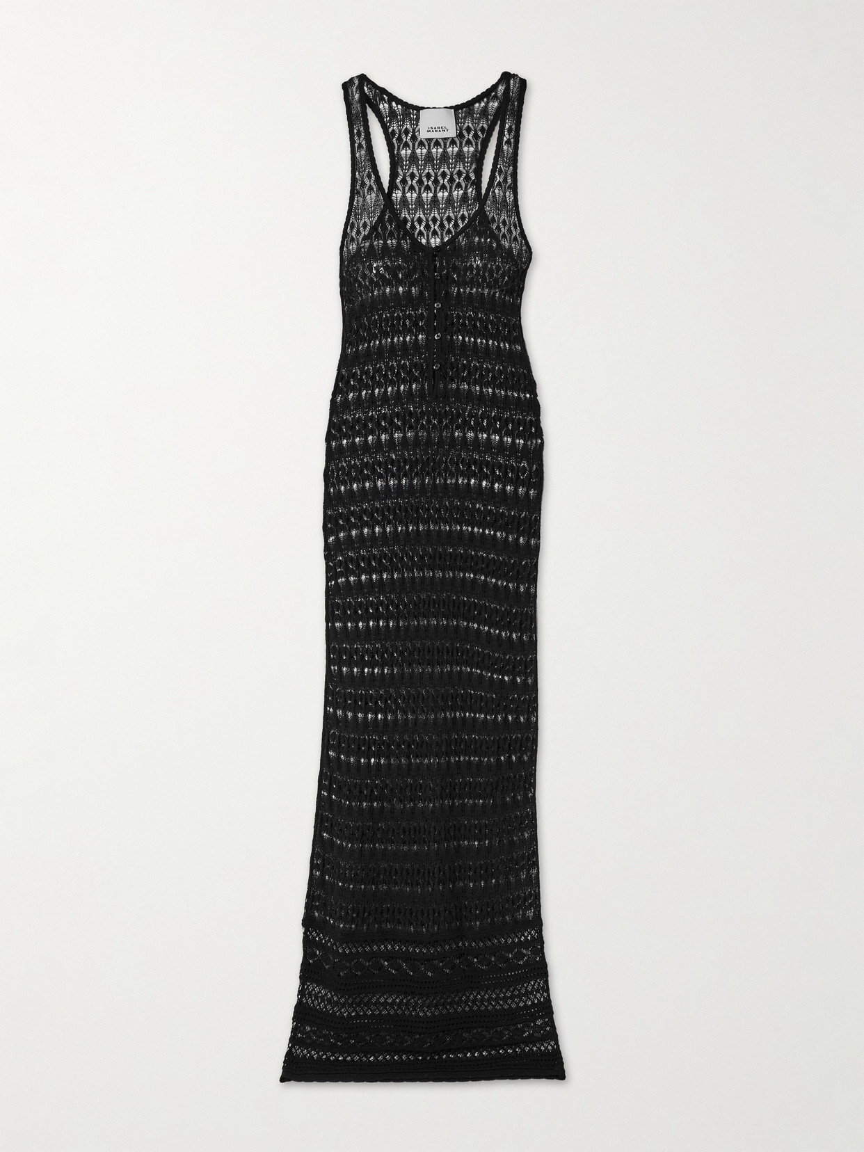Isabel Marant Pernille Crocheted Cotton-blend Maxi Dress In Black