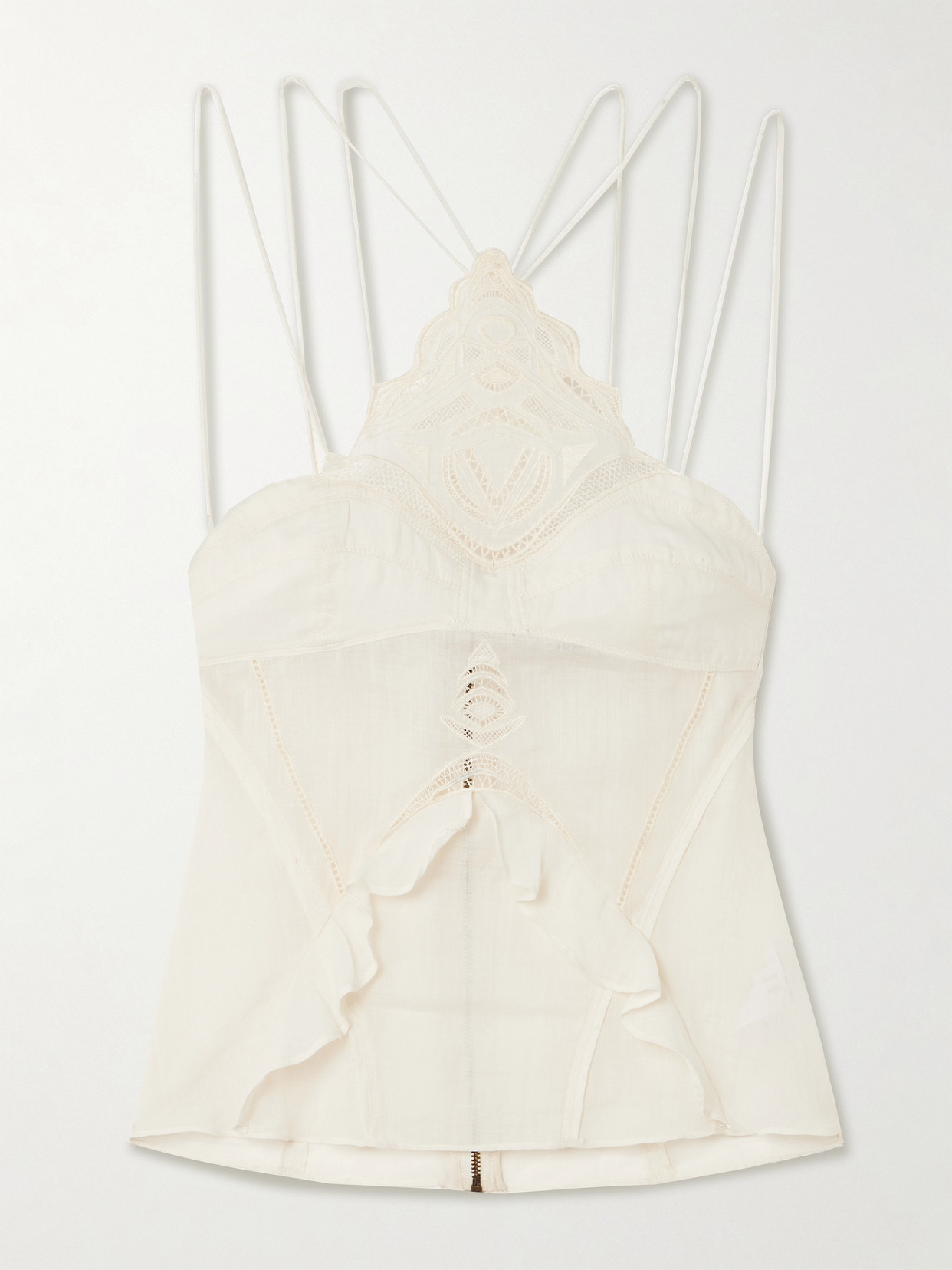 Isabel Marant Leana Ruffled Broderie Anglaise Ramie Camisole
