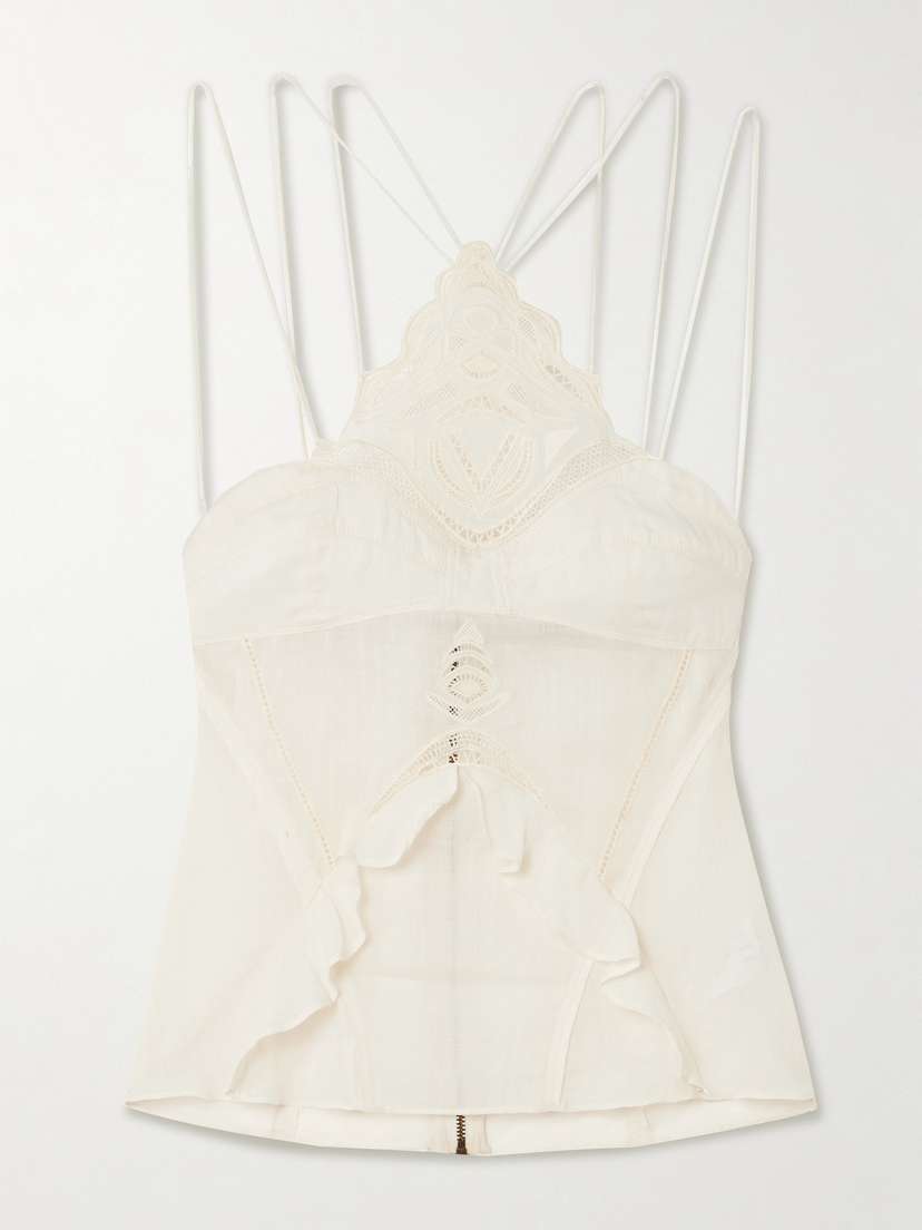 Isabel Marant Leana Ruffled Broderie Anglaise Ramie Camisole