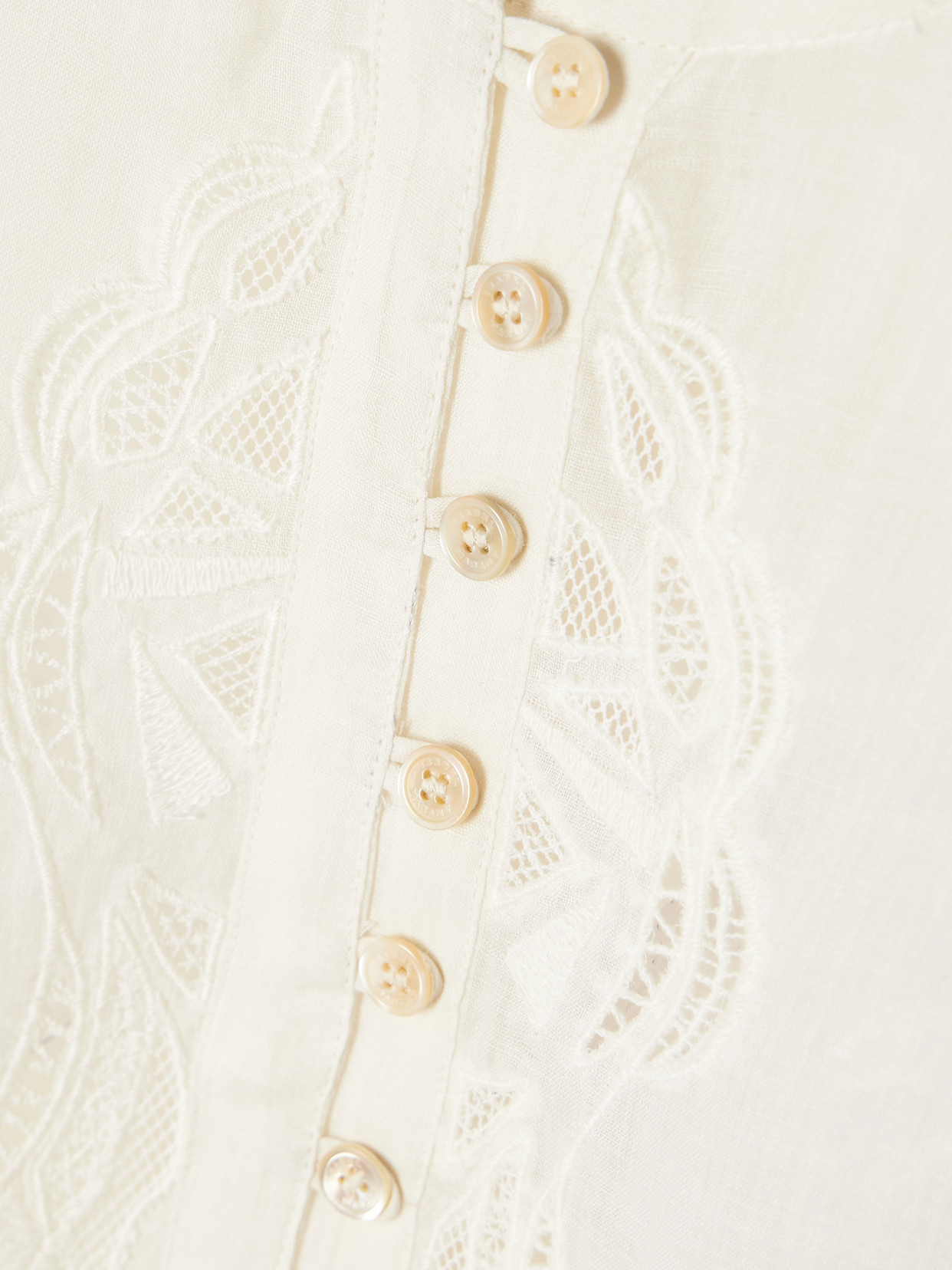 Shop Isabel Marant Luciele Broderie Anglaise-trimmed Ramie Blouse In Ivory
