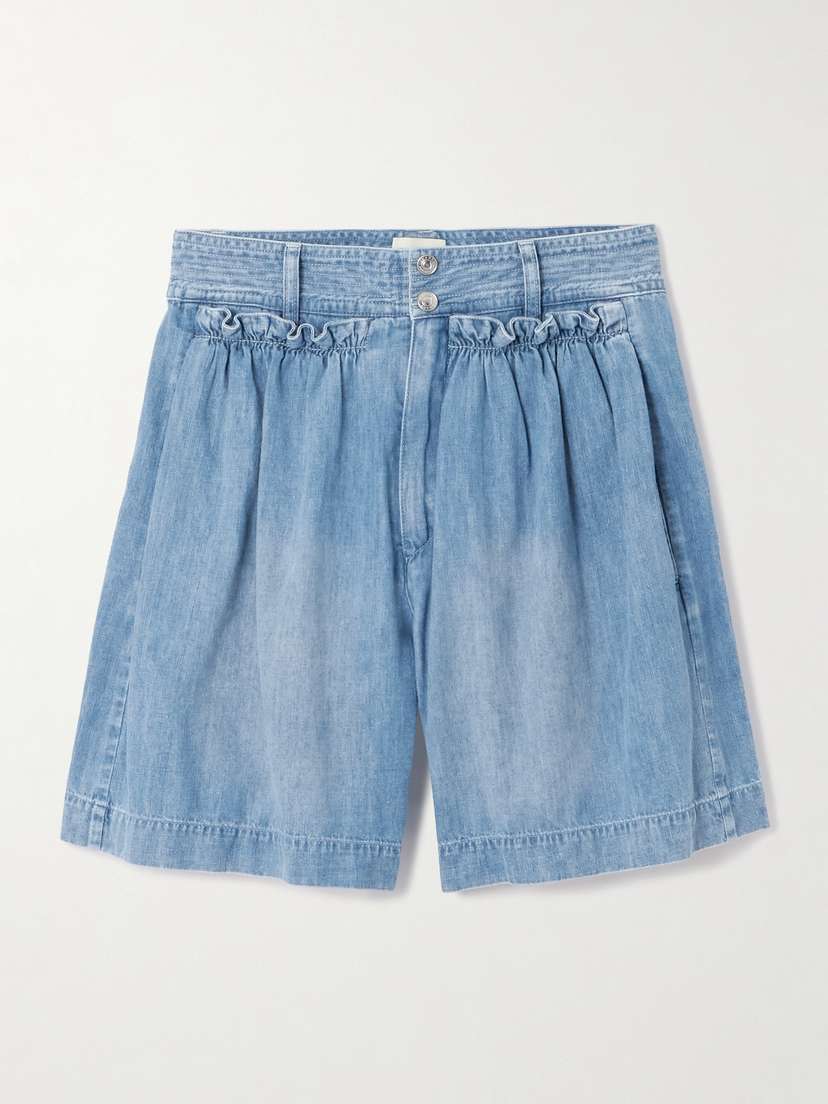 Isabel Marant Ingrid Ruffled Cotton-chambray Shorts