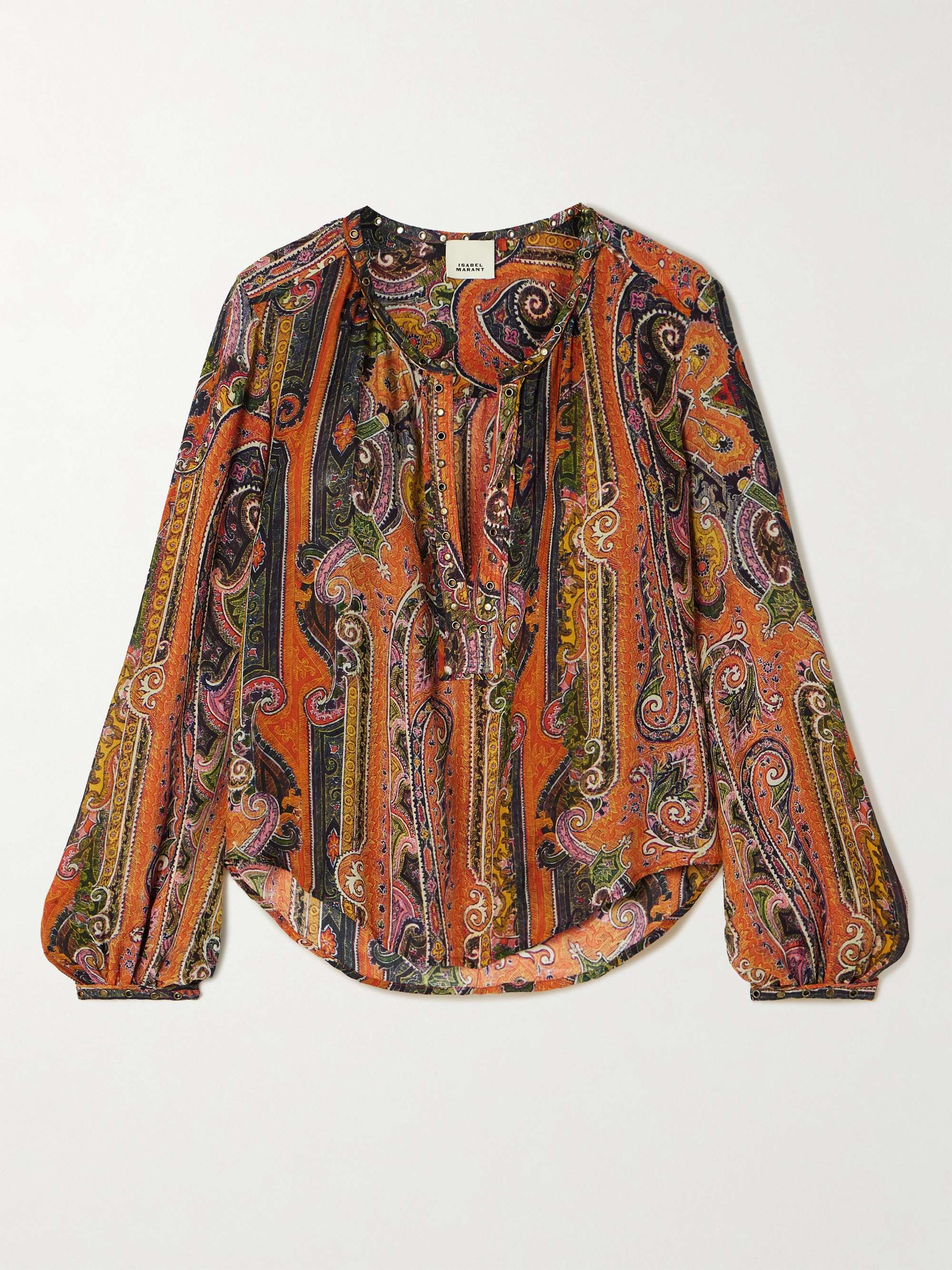 ISABEL MARANT May embellished paisley-print silk-georgette