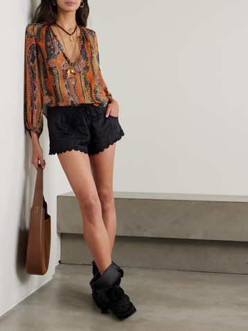 Isabel Marant May embellished paisley-print silk-georgette blouse
