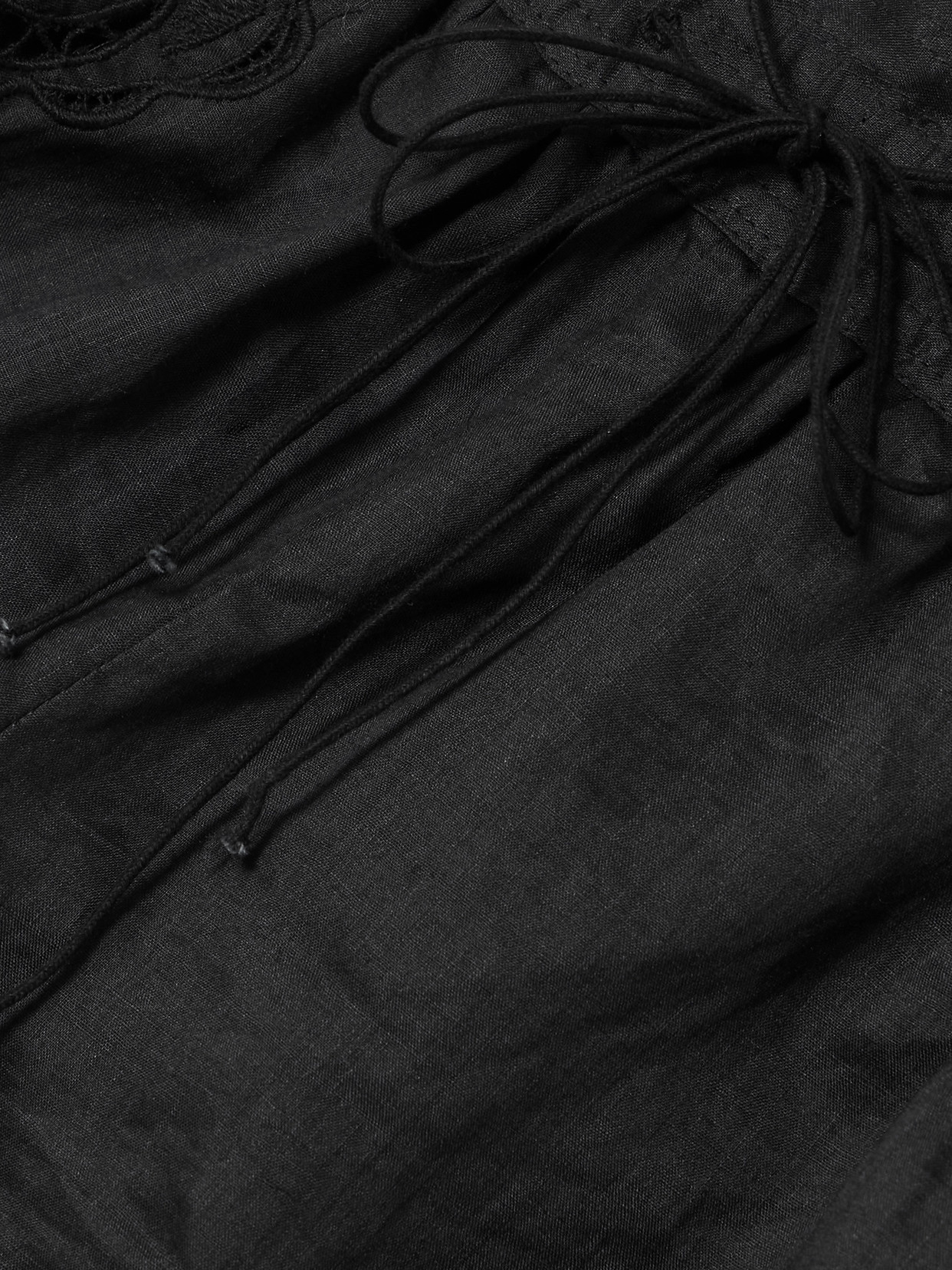 Isabel Marant Lola Broderie Anglaise Ramie Shorts In Black