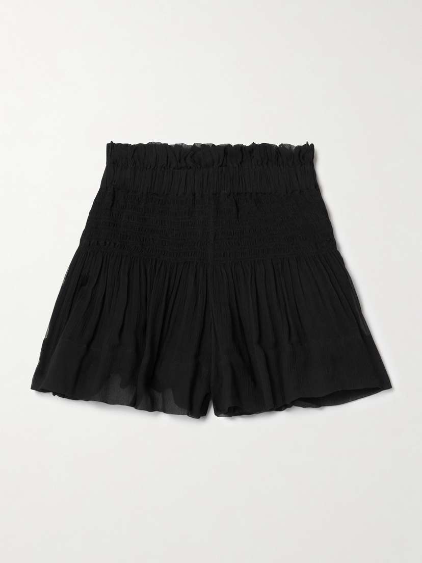 Isabel Marant Maelly Shirred Silk-crepon Shorts