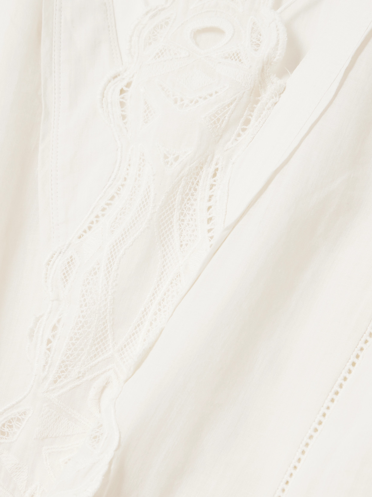 Isabel Marant Liya Lace-trimmed Embroidered Ramie Mini Dress