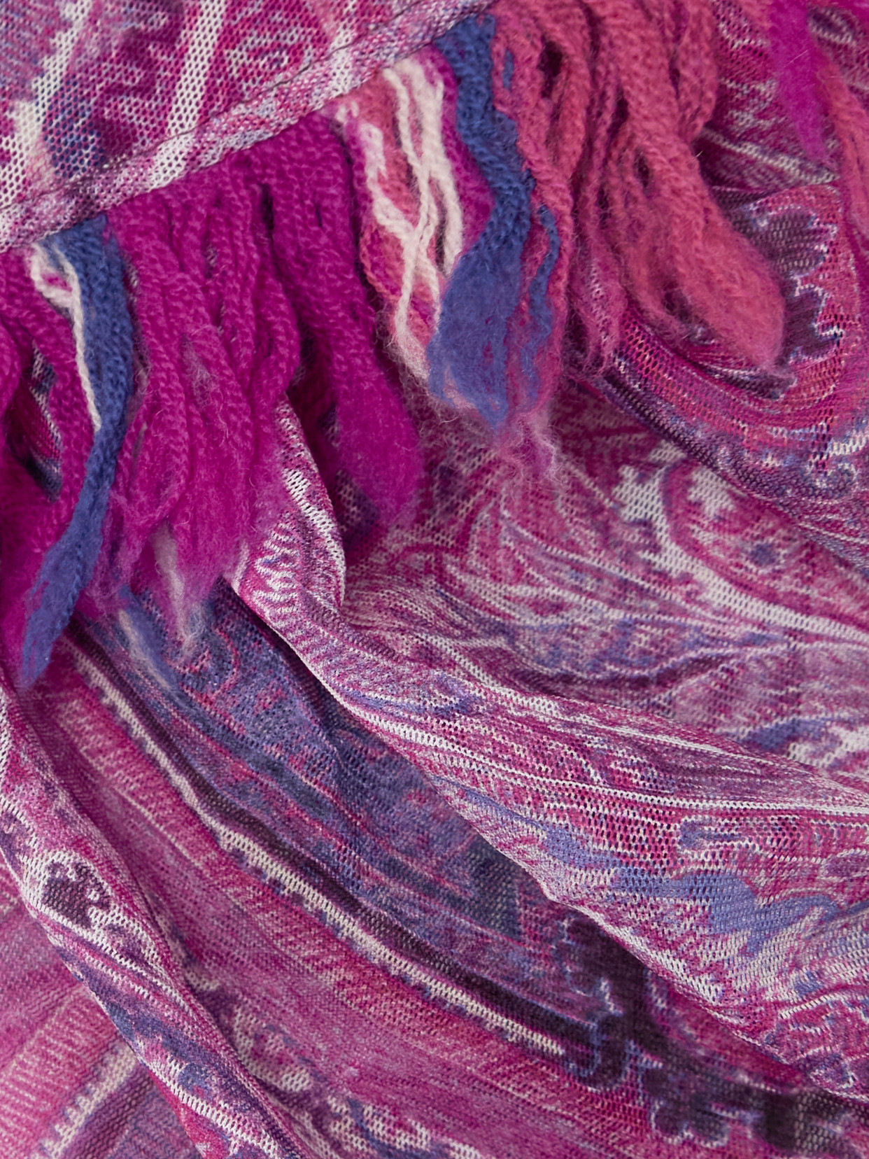 Isabel Marant One-shoulder Frayed Printed Gauze Mini Dress In Pink