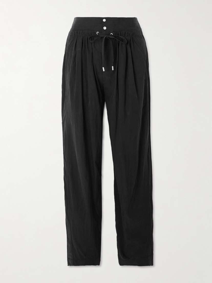 Isabel Marant Gleen Pleated Tencel™ Lyocell-blend Tapered Pants