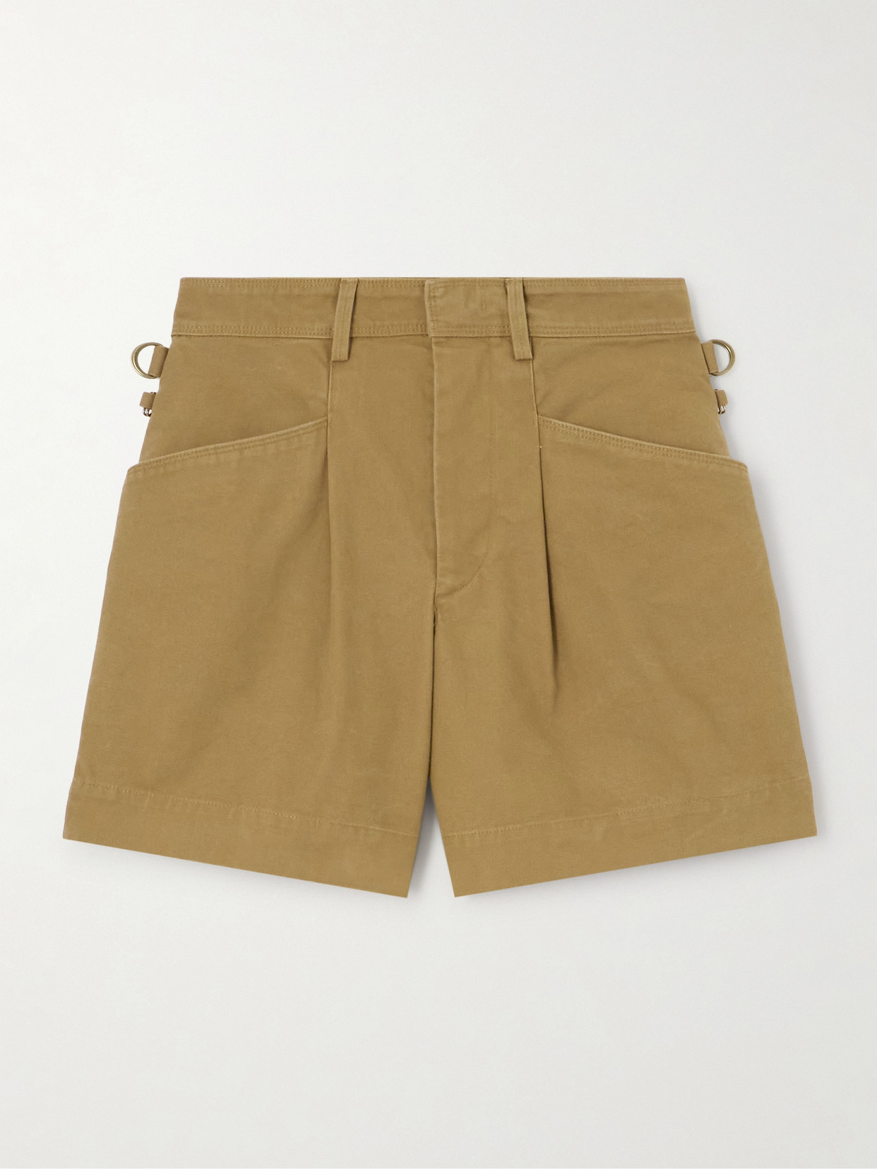 Isabel Marant - Fairy Pleated Cotton-canvas Shorts - Brown