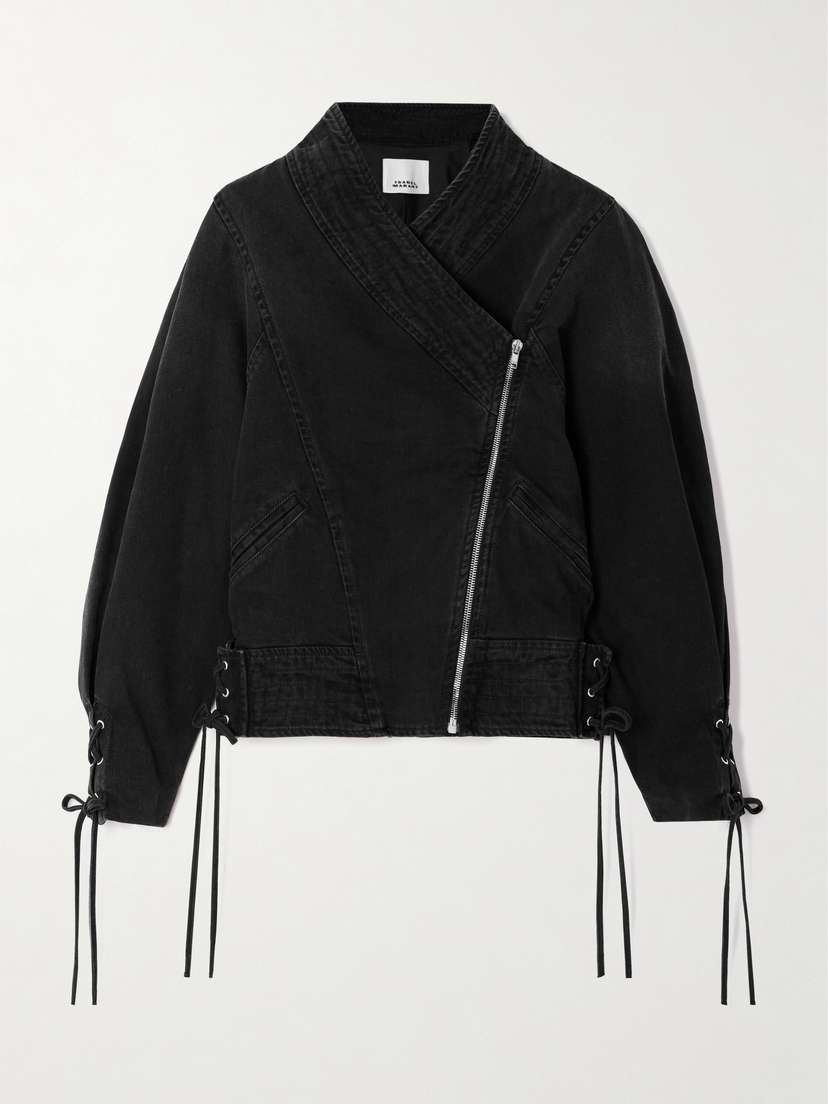 Isabel Marant Edina Lace-up Paneled Denim Jacket