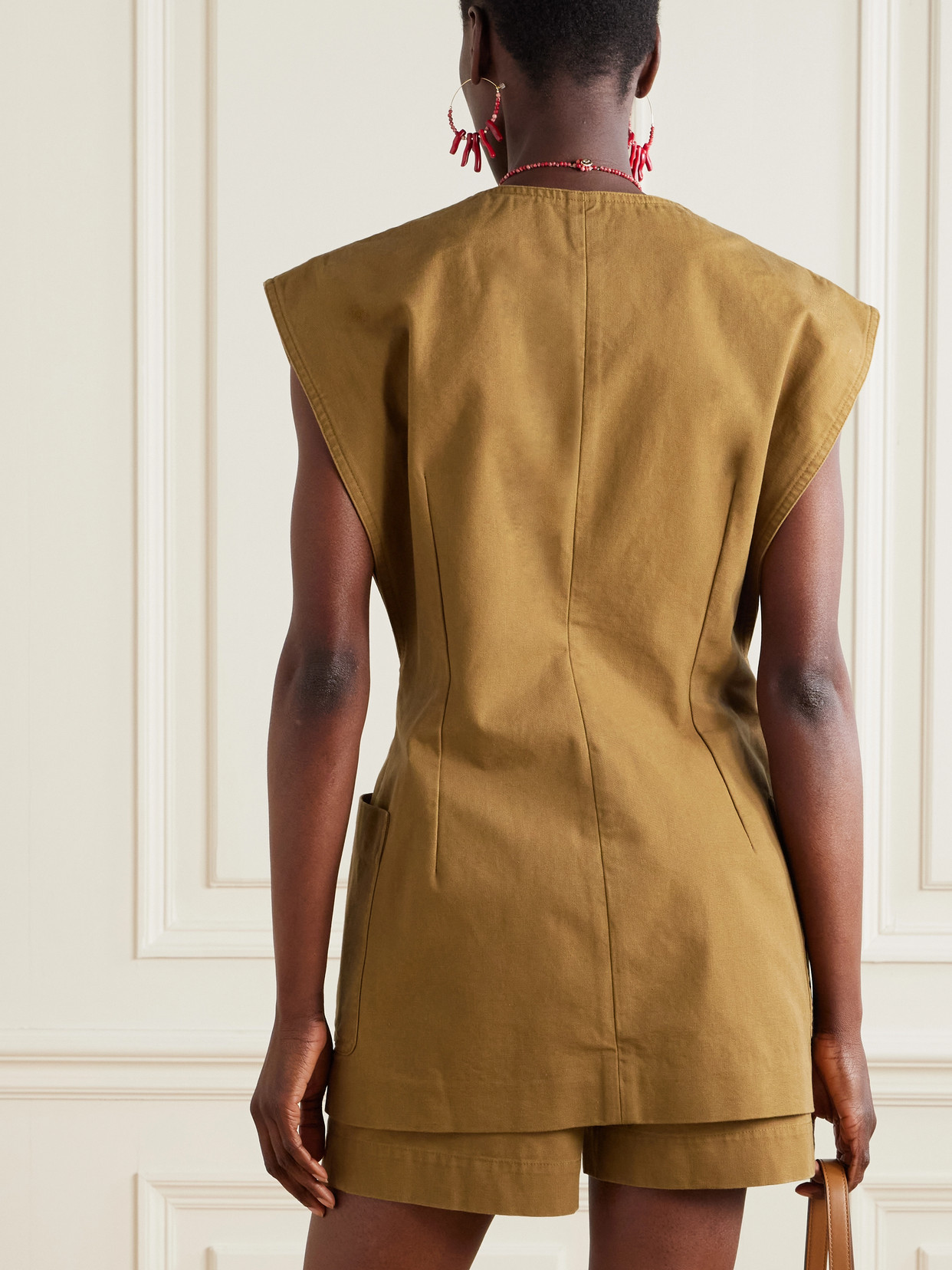 Isabel Marant Vest With Back Seam Detail And Pockets In Brown