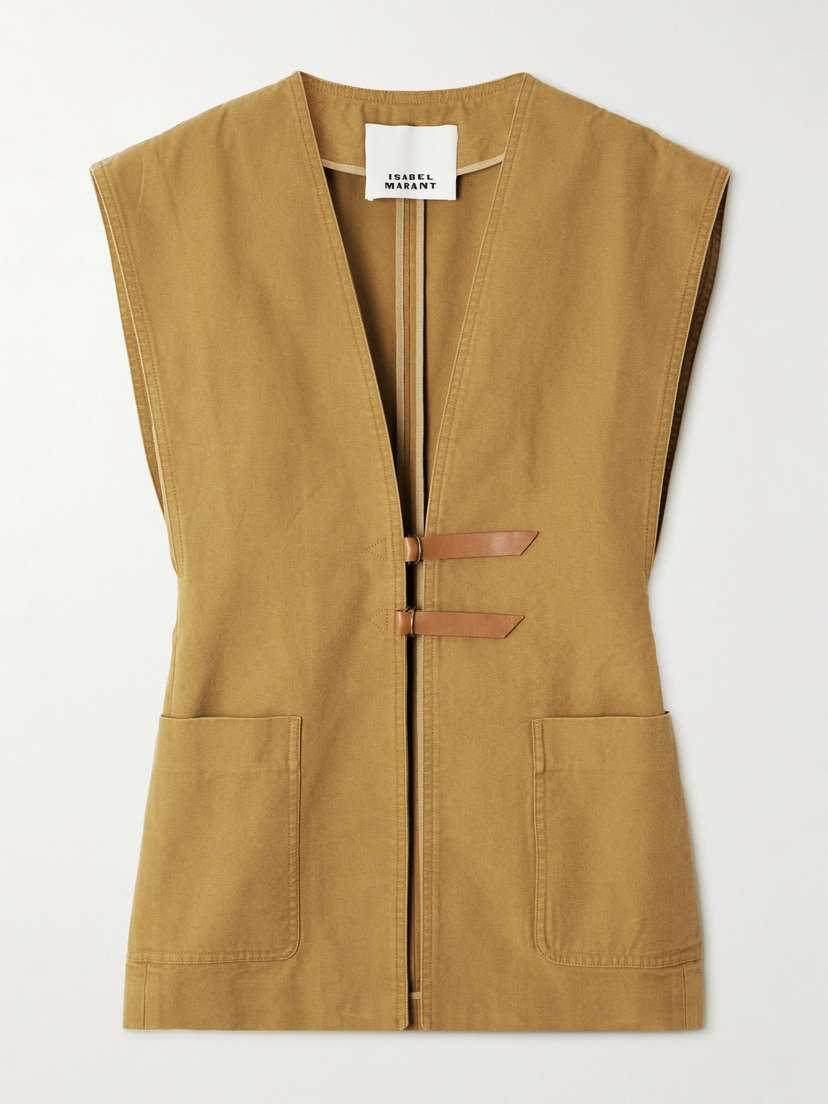 Isabel Marant Falila Leather-trimmed Cotton-canvas Vest