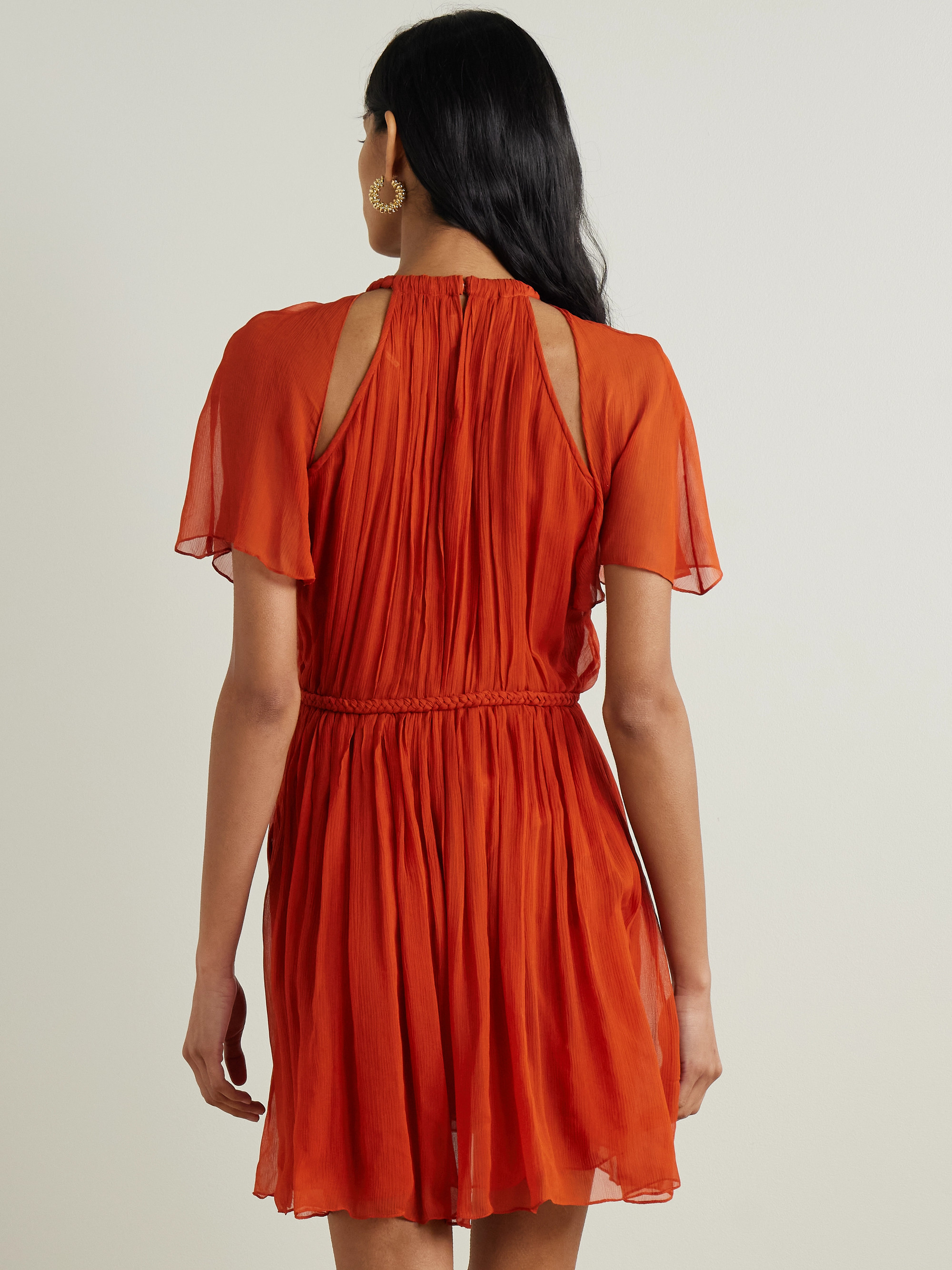 Isabel Marant Randalia embellished cutout printed silk-crepon mini dress thumbnail