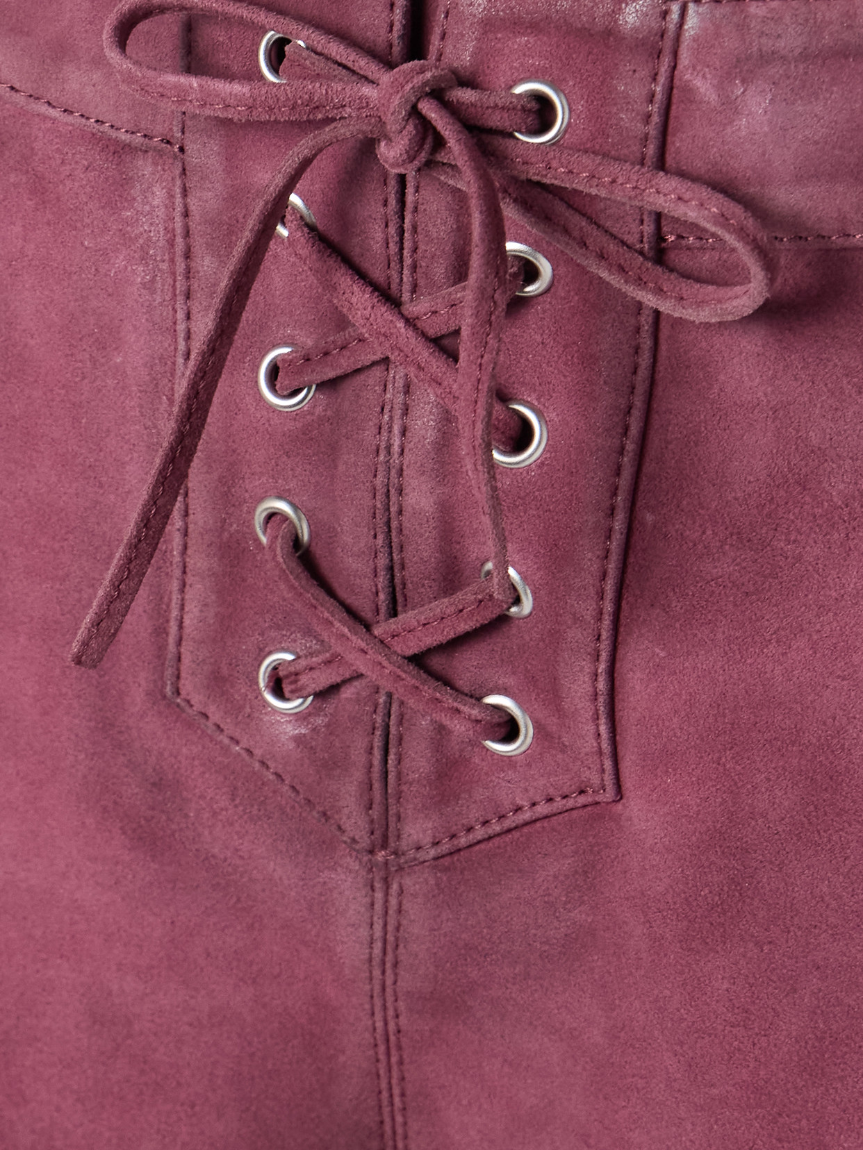 Isabel Marant Vanel Lace-up Suede Shorts In Purple