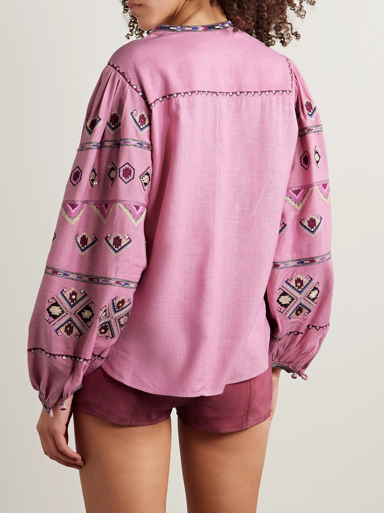 Zielle Embellished Silk-Gauze Blouse