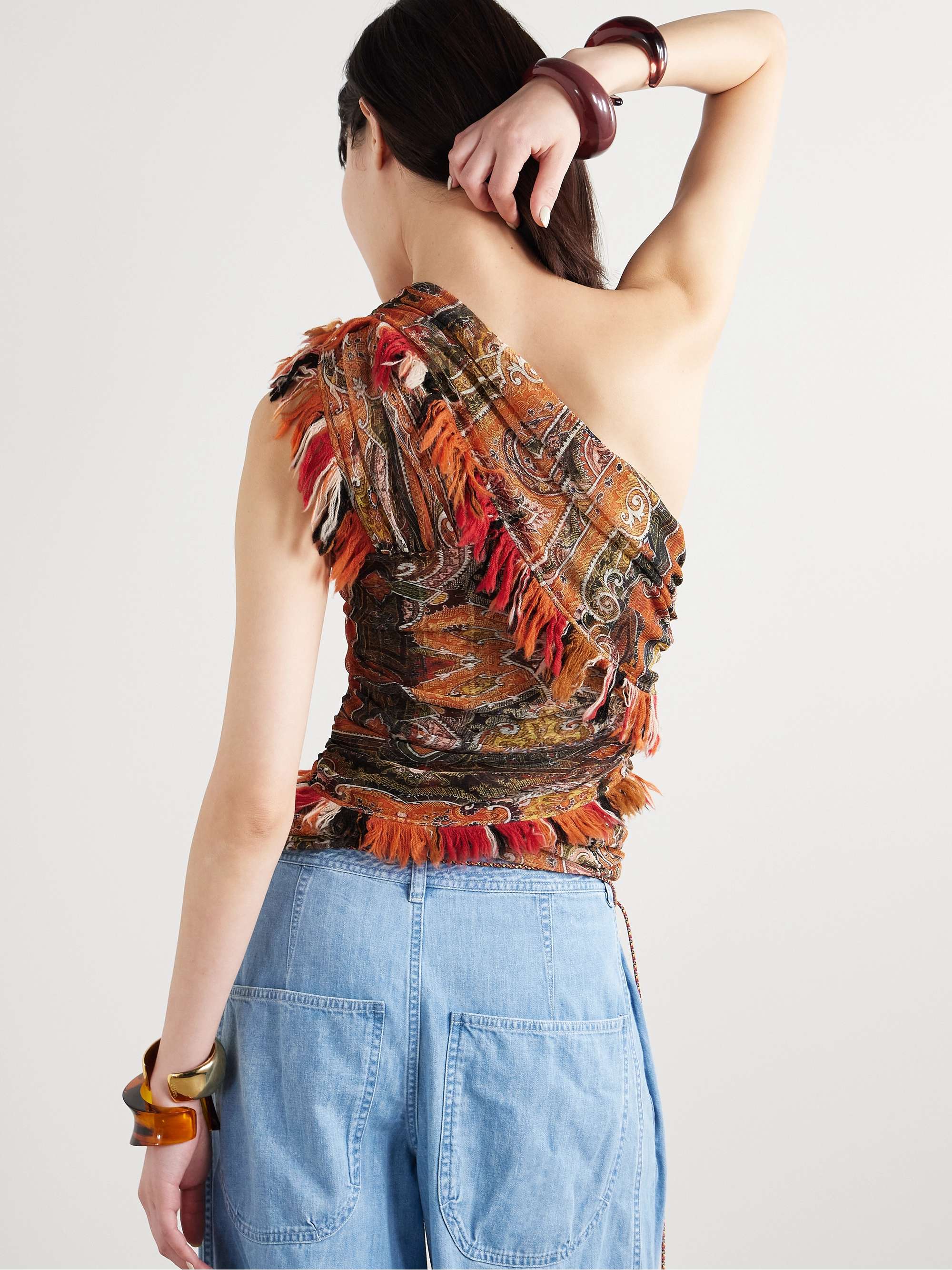 ISABEL MARANT Devona one-shoulder fringed wrap-effect
