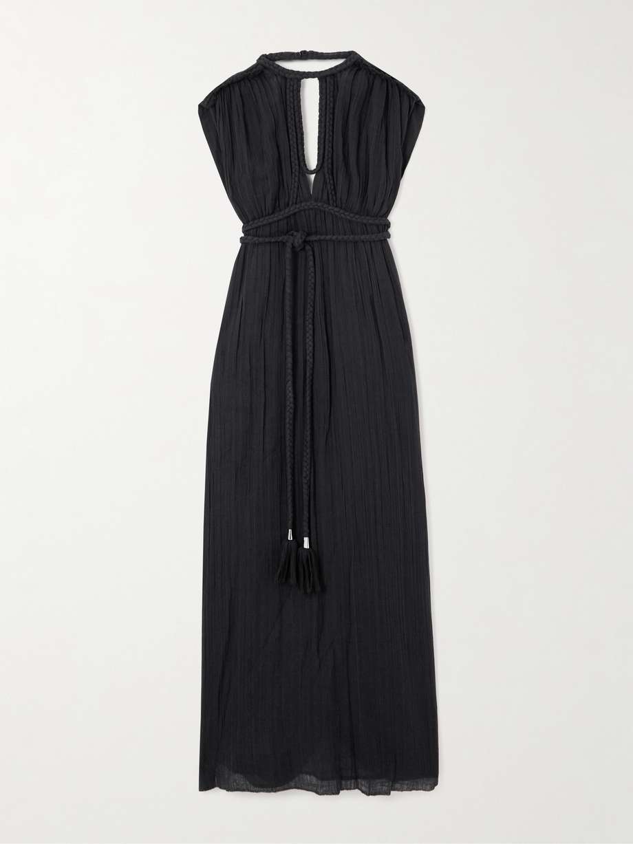 joya open-back braided cotton-gauze maxi dress
