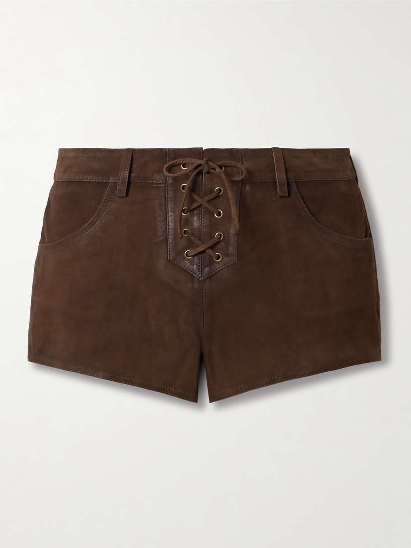 Isabel Marant Vanel Lace-up Suede Shorts