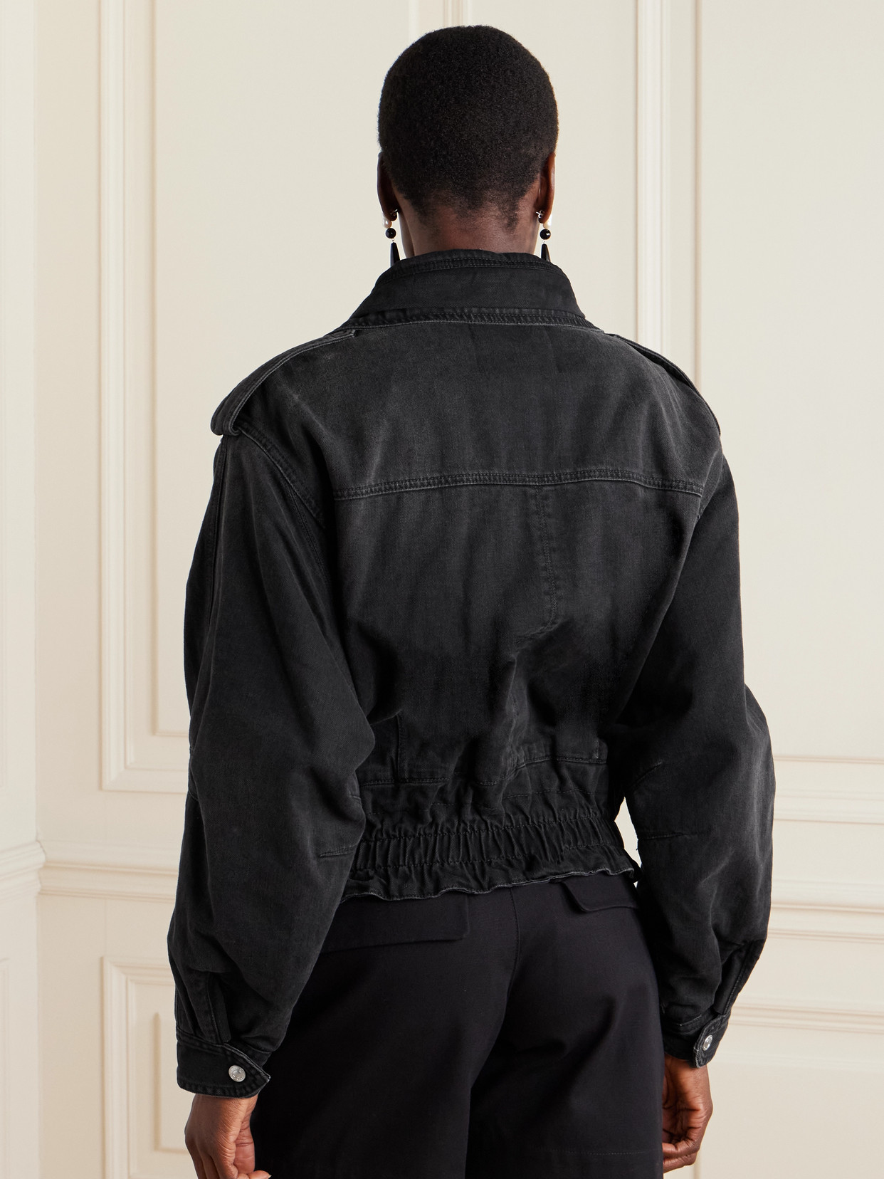 Isabel Marant Giubbino Aneli In Denim Nero Donna In Black