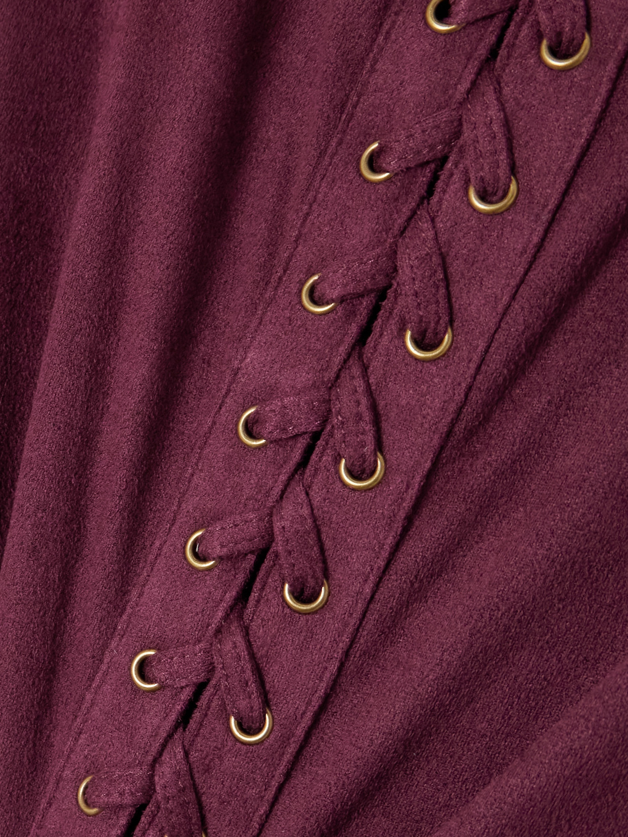 Isabel Marant Seatle Cropped Lace-up Brushed Stretch-jersey Top In Burgundy