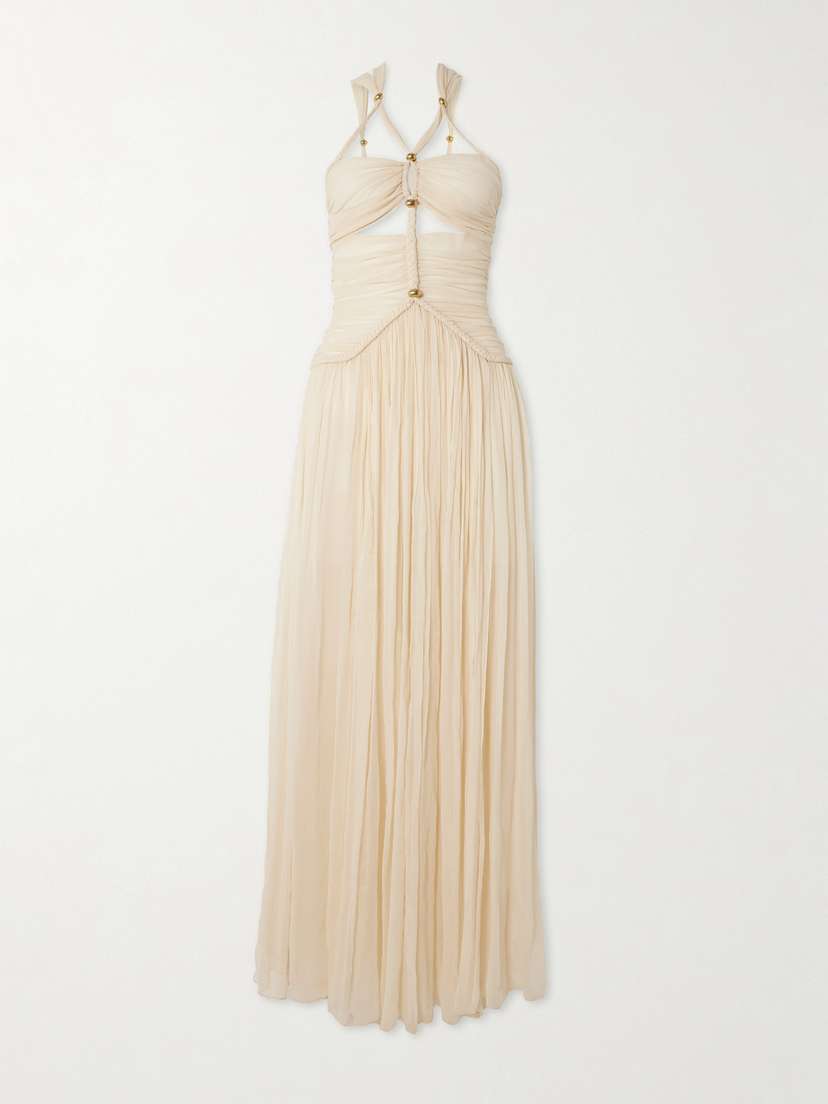 Isabel Marant Rafael Embellished Braided Silk-crepon Maxi Dress